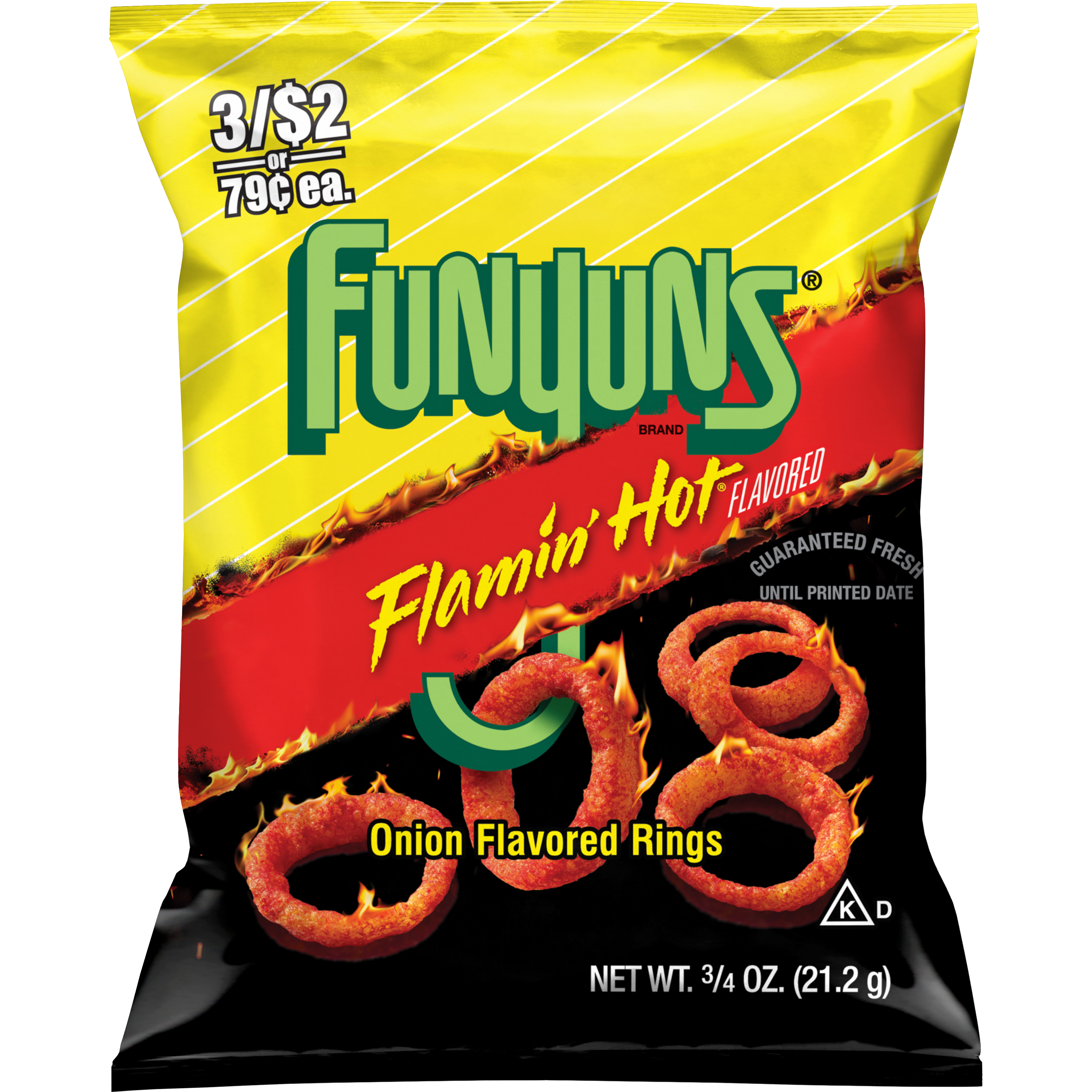 Funyuns, Flamin' Hot Flavored, Onion Flavored Rings