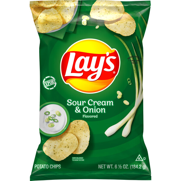 Lay's, Sour Cream & Onion Flavored, Potato Chips