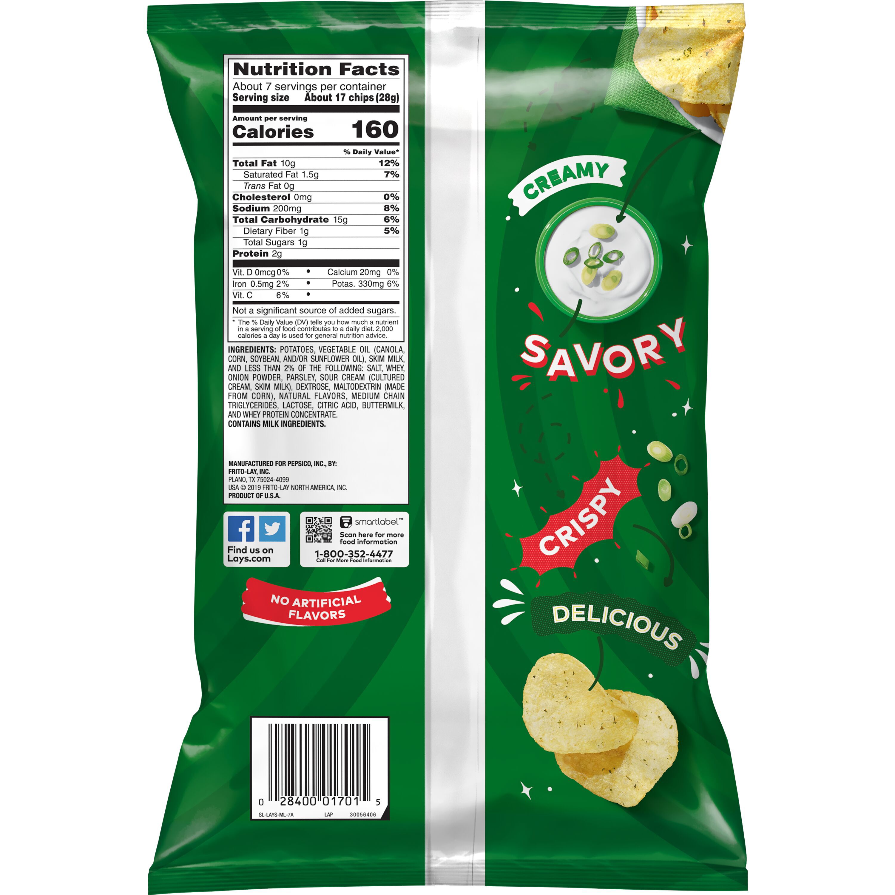 Lay's, Sour Cream & Onion Flavored, Potato Chips thumbnail