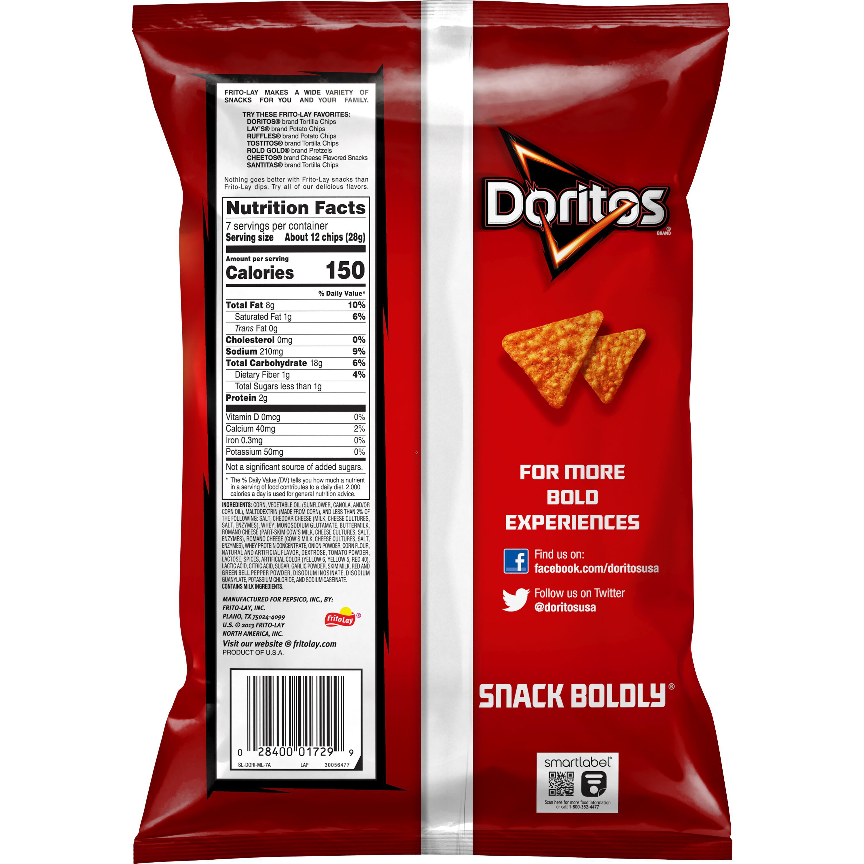 Doritos, Nacho Cheese Flavored, Tortilla Chips thumbnail