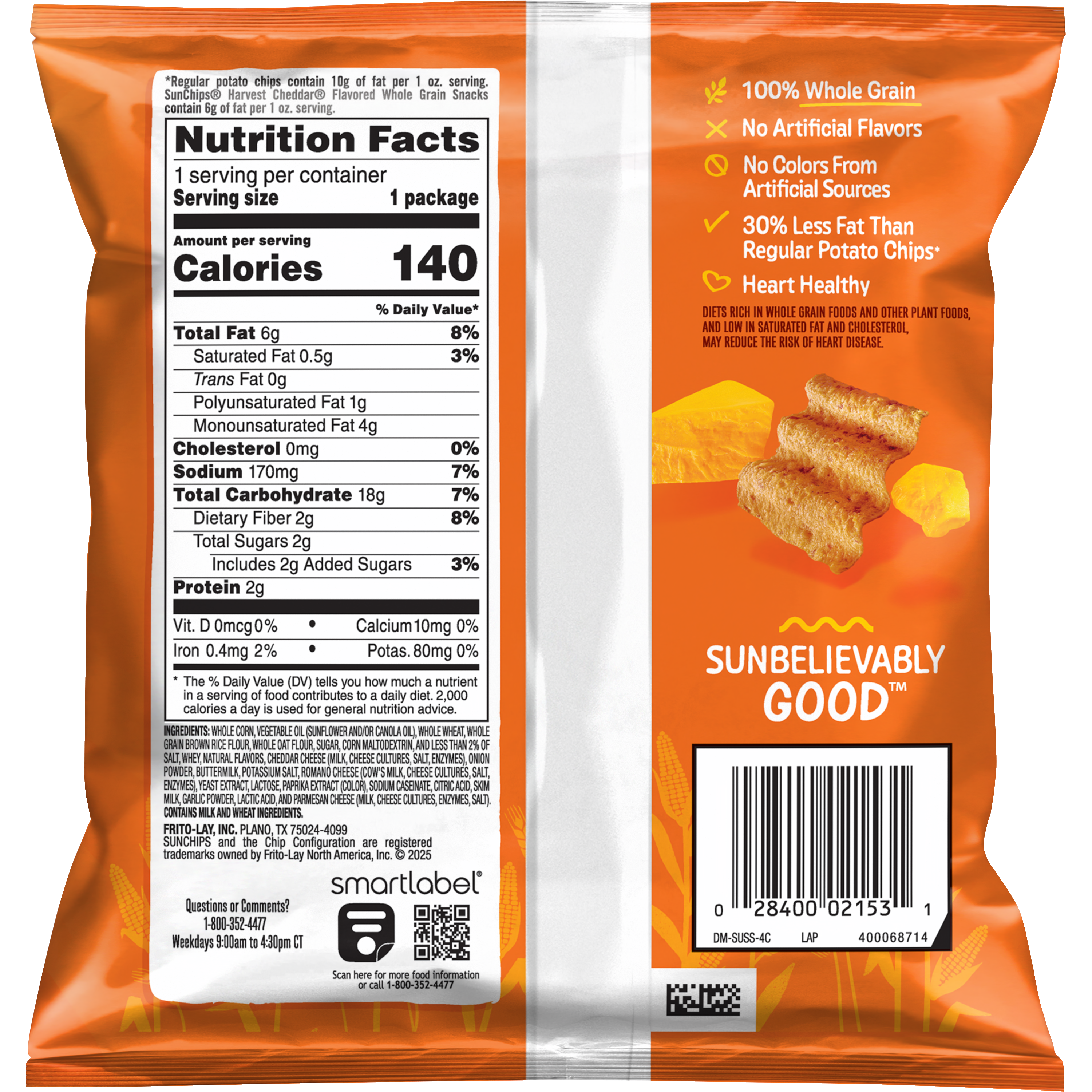 SunChips, Harvest Cheddar Flavored, Whole Grain Snacks thumbnail