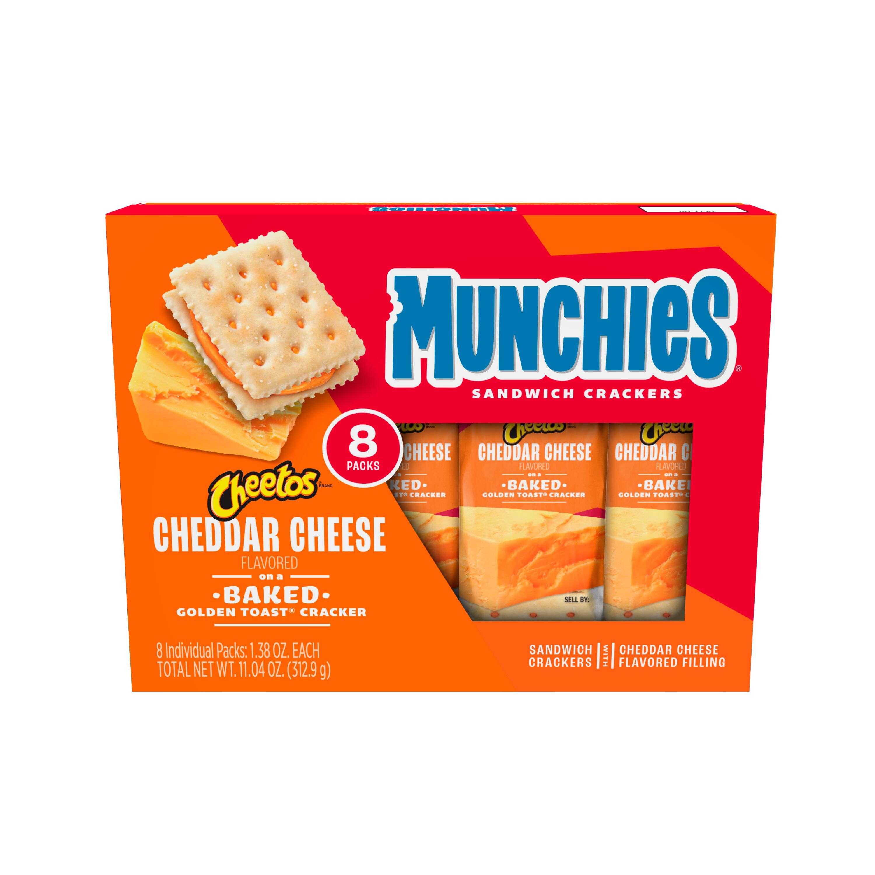 Munchies, Cheetos, Cheddar Cheese Flavored On Baked Golden Toast, Sandwich Crackers thumbnail