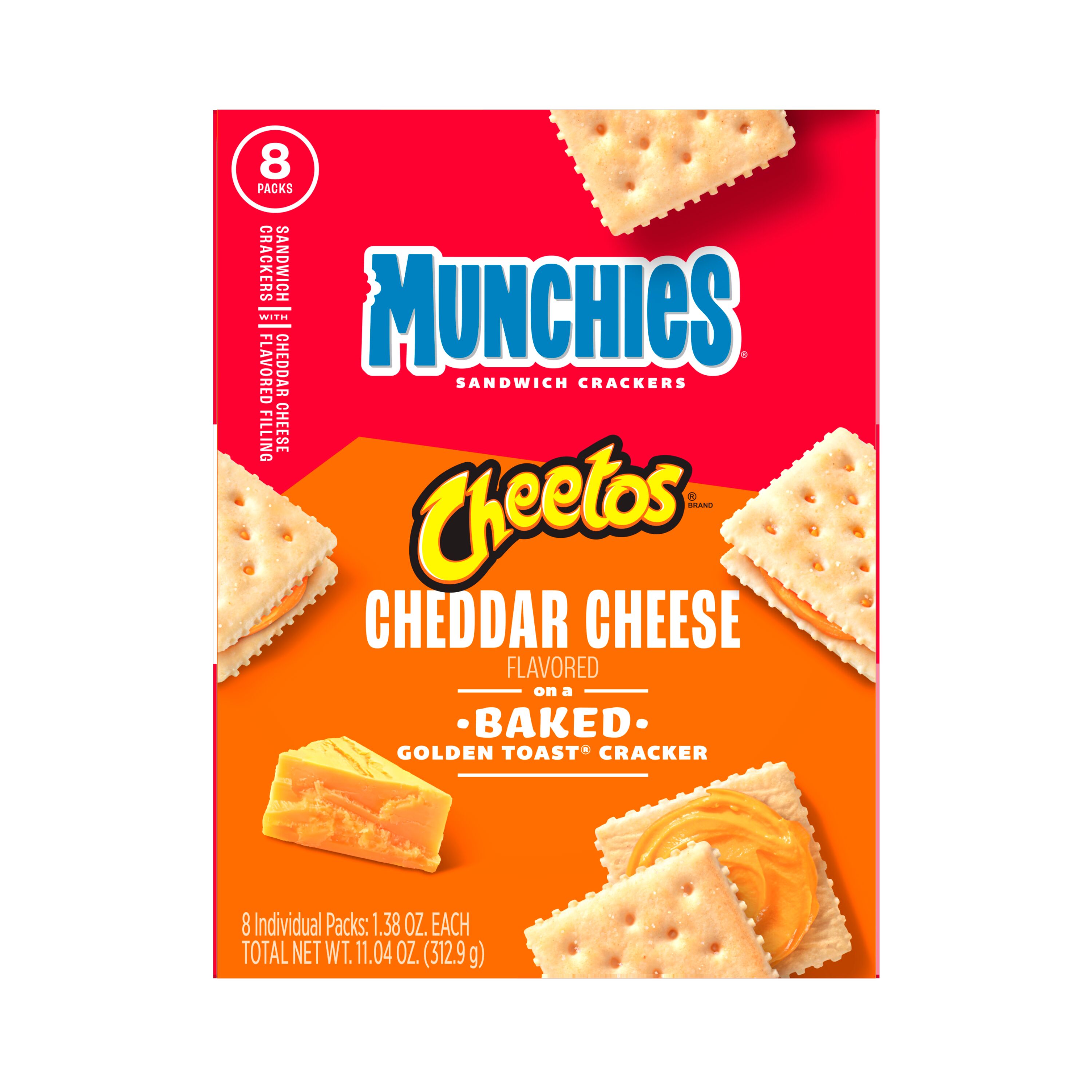 Munchies, Cheetos, Cheddar Cheese Flavored On Baked Golden Toast, Sandwich Crackers thumbnail