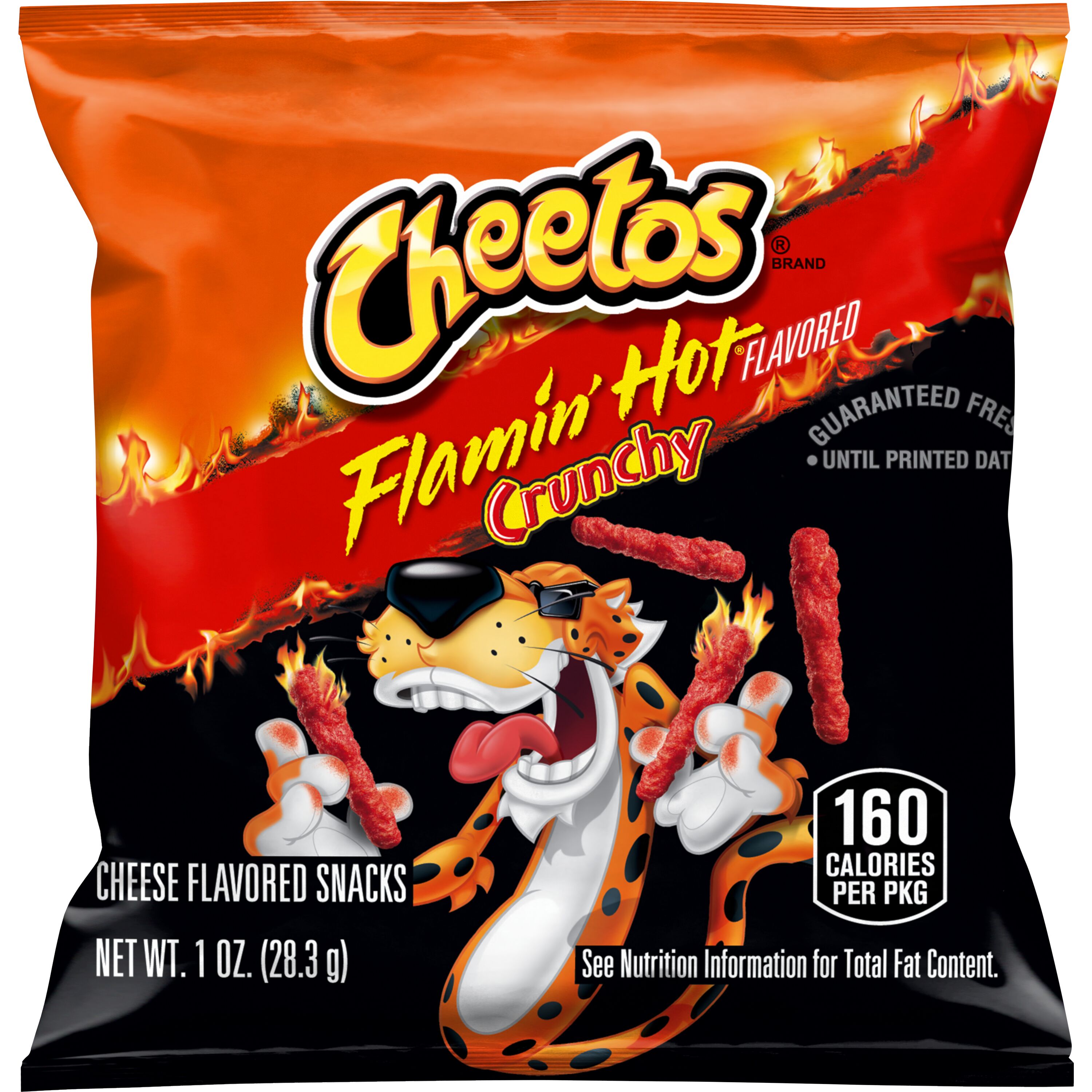 Cheetos, Crunchy, Flamin' Hot Flavored, Cheese Flavored Snacks