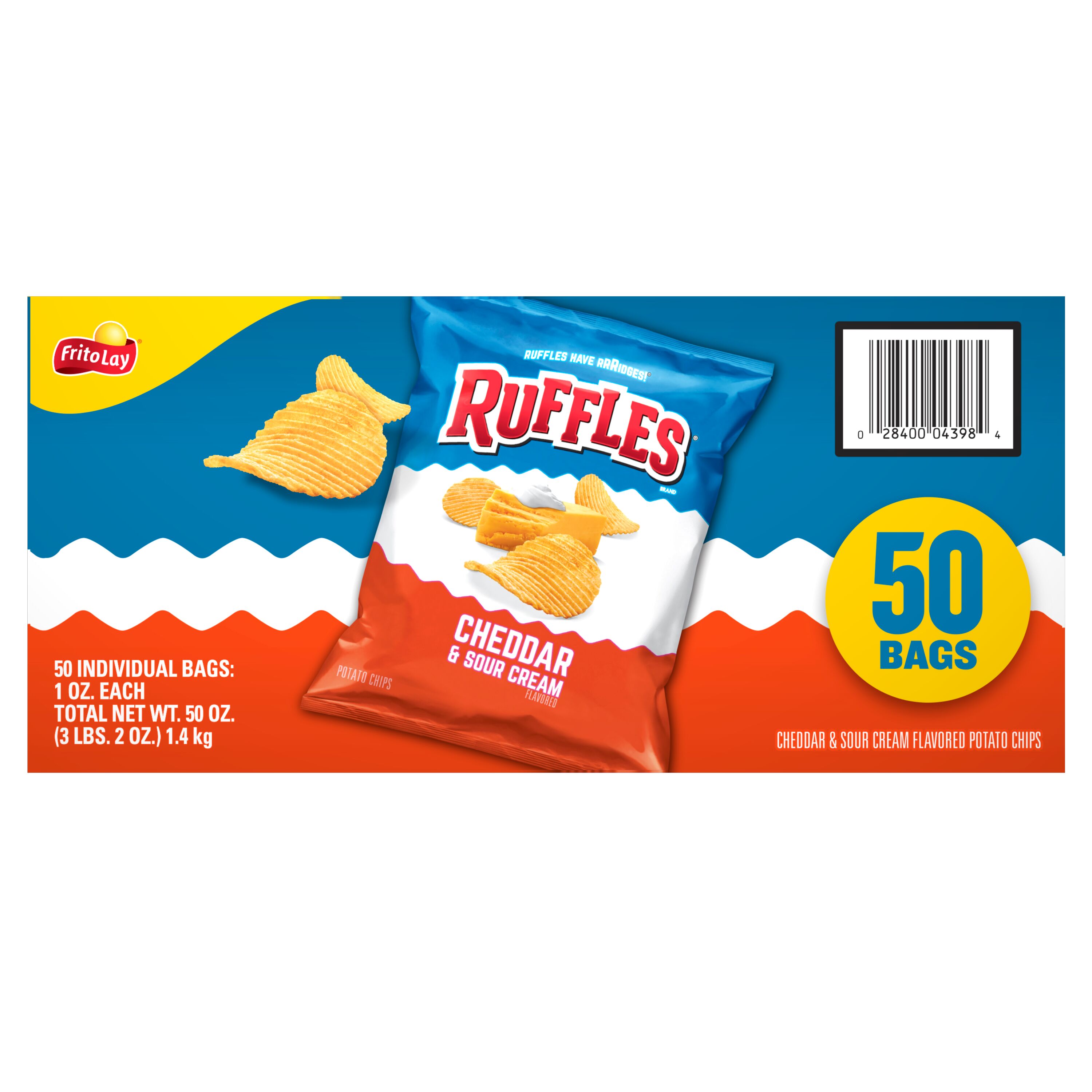 Ruffles, Cheddar & Sour Cream Flavored, Potato Chips