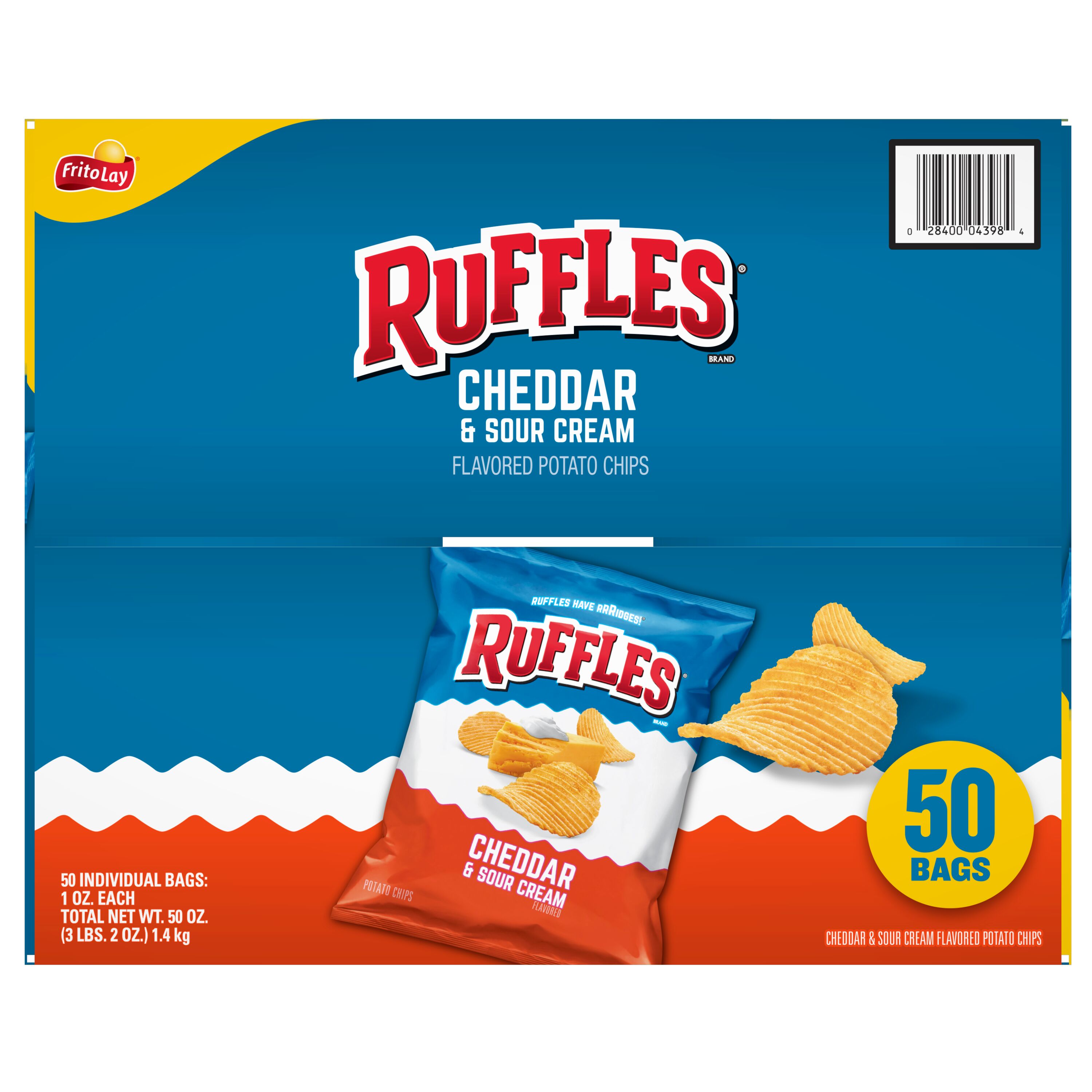 Ruffles, Cheddar & Sour Cream Flavored, Potato Chips thumbnail