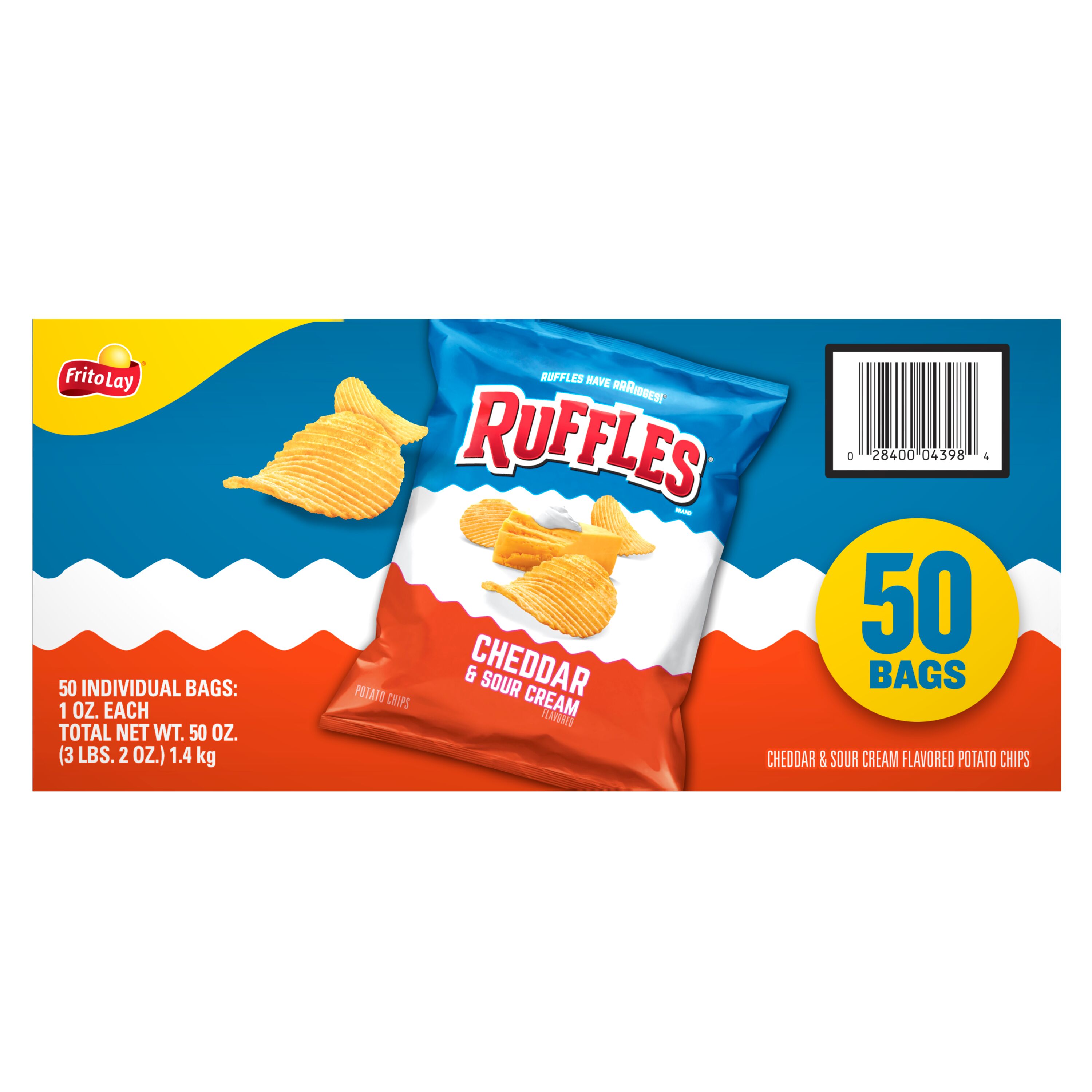Ruffles, Cheddar & Sour Cream Flavored, Potato Chips thumbnail