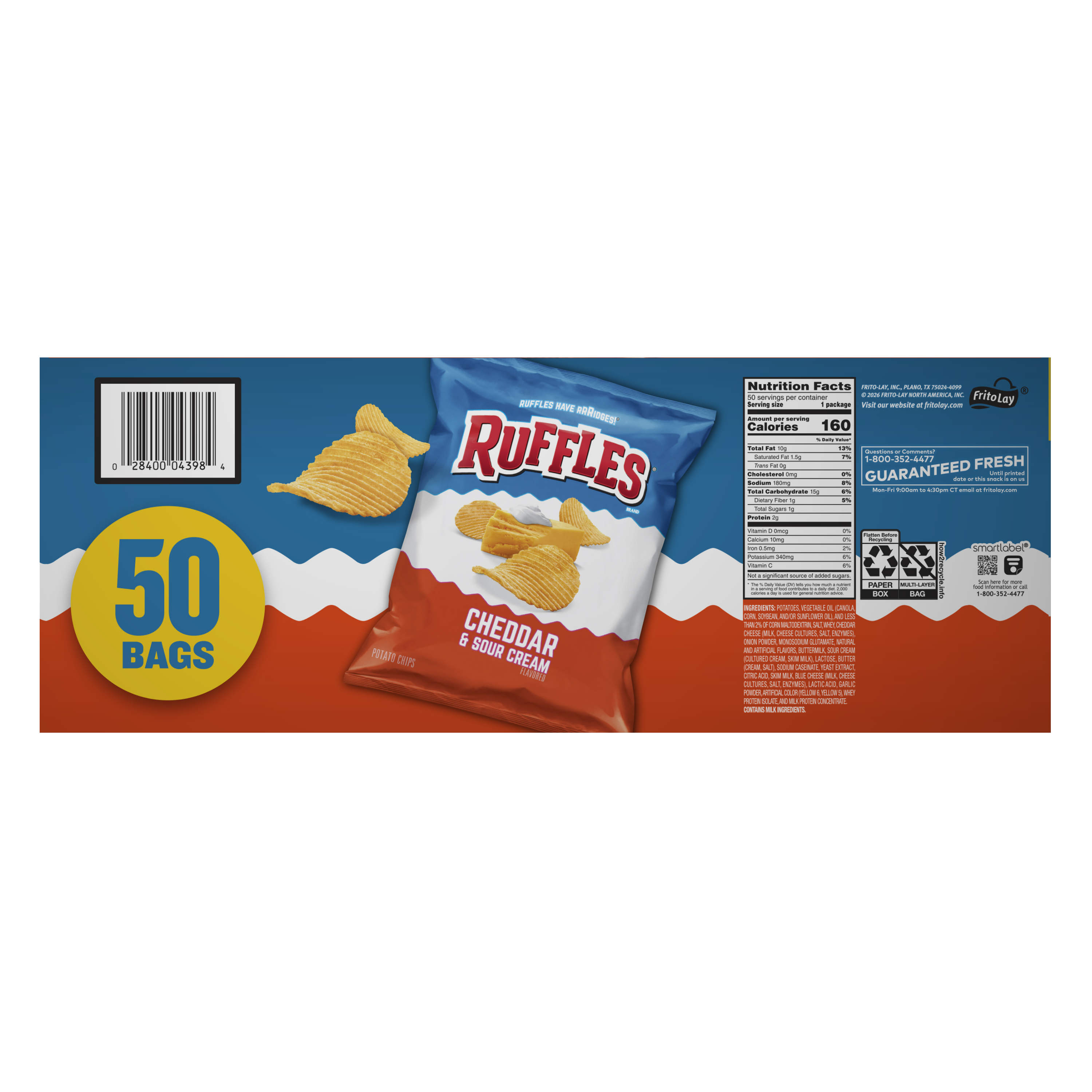 Ruffles, Cheddar & Sour Cream Flavored, Potato Chips thumbnail