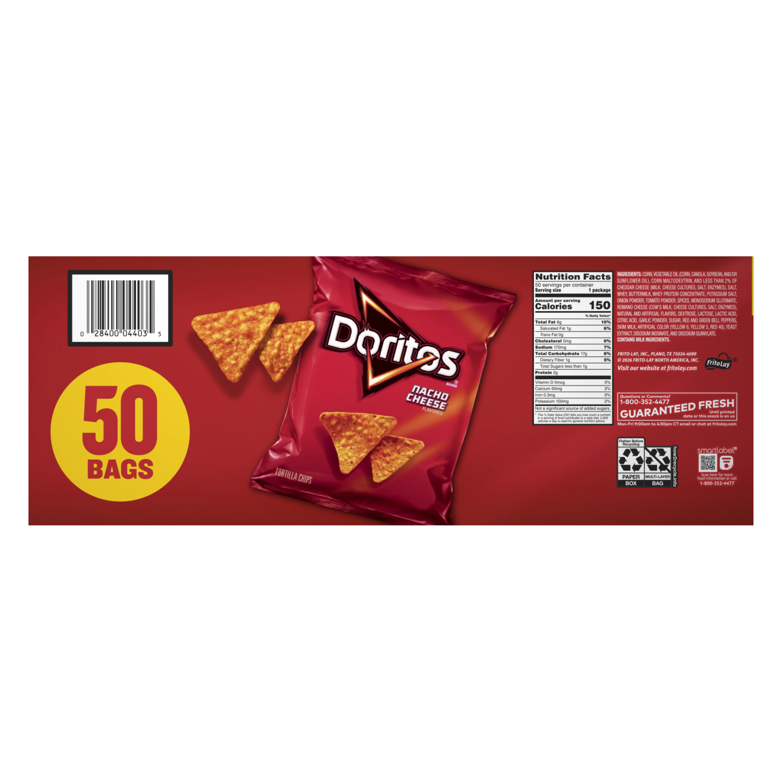 Doritos, Nacho Cheese Flavored, Tortilla Chips thumbnail