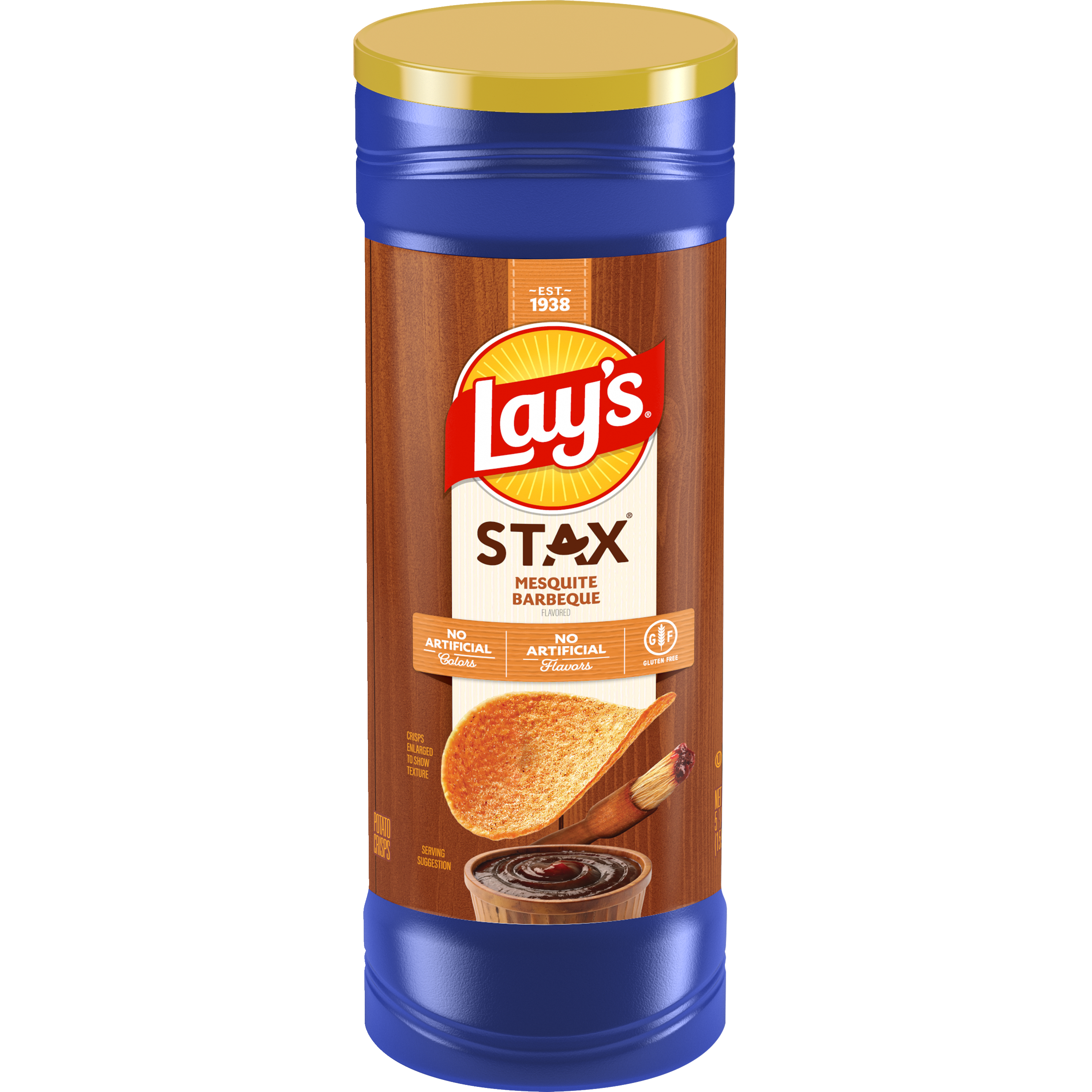 Lay's, Stax, Mesquite Barbeque Flavored, Potato Crisps