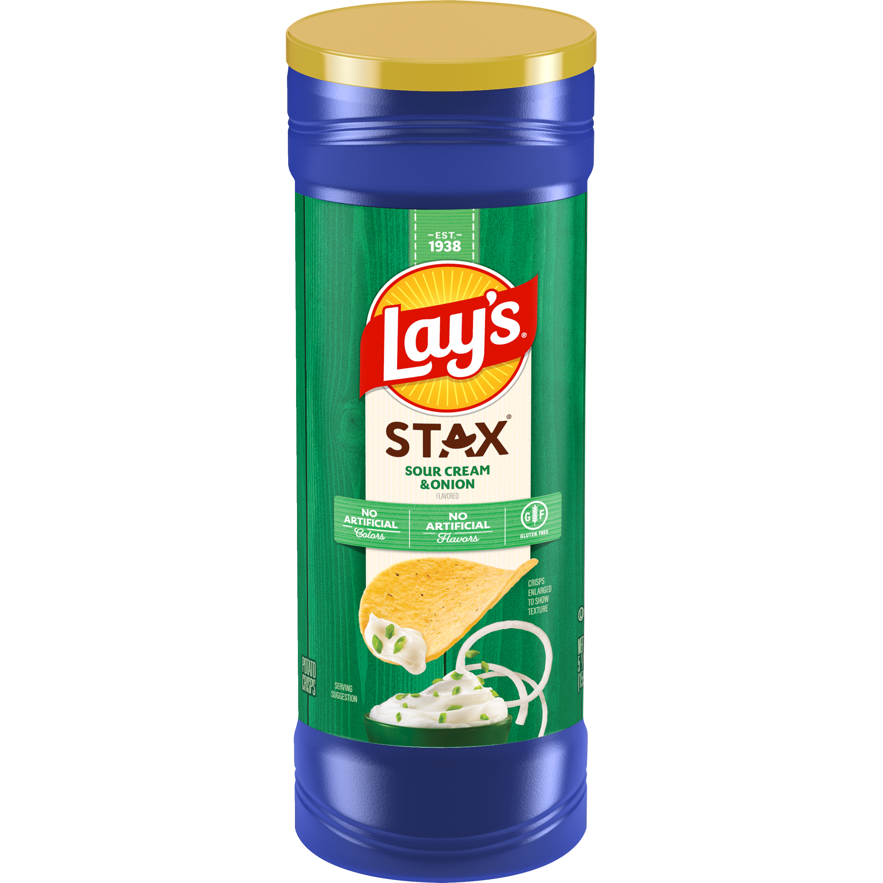 Lay's, Stax, Sour Cream & Onion Flavored, Potato Crisps