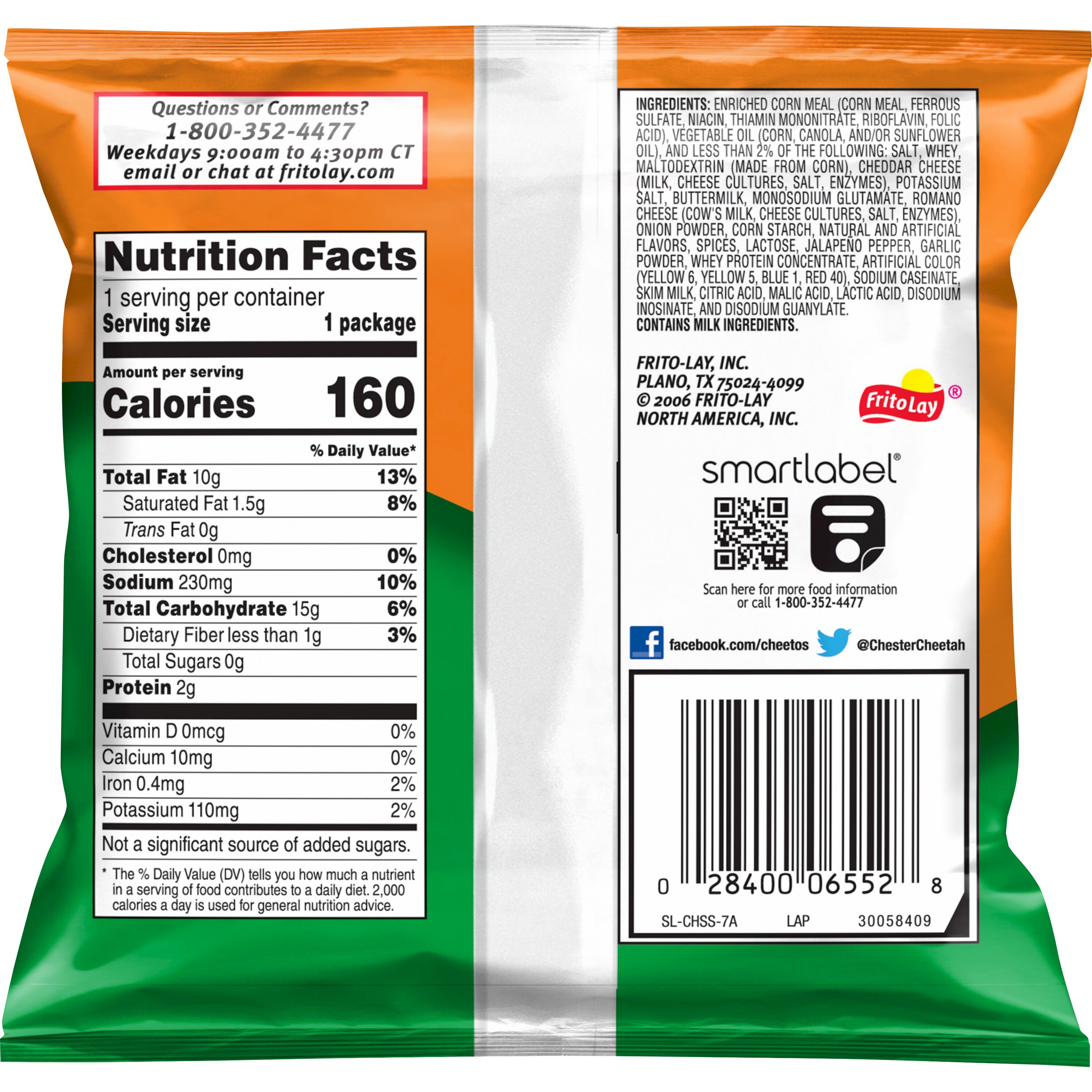 Cheetos, Crunchy, Cheddar Jalapeno Flavored, Cheese Flavored Snacks thumbnail