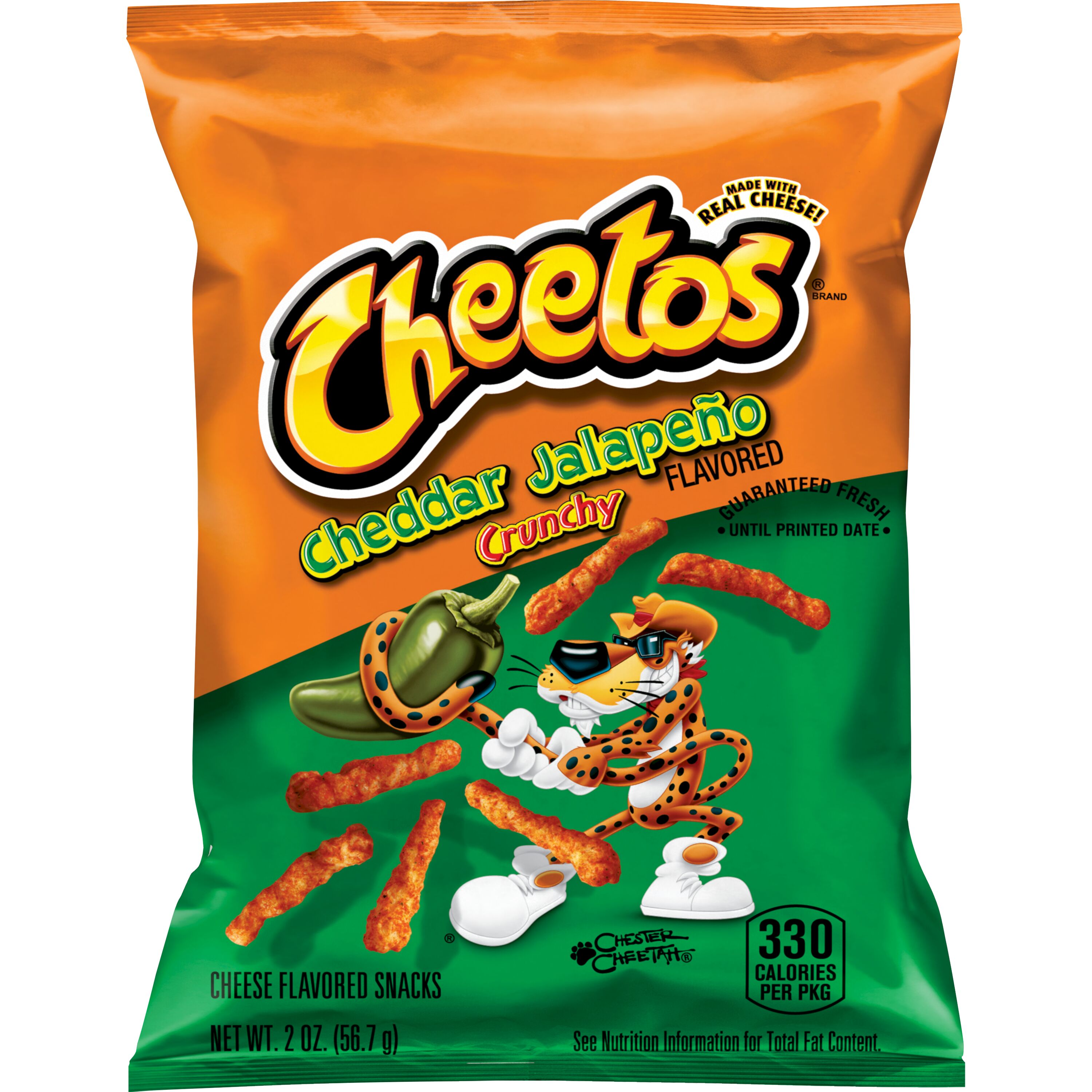 Cheetos, Crunchy, Cheddar Jalapeno Flavored, Cheese Flavored Snacks