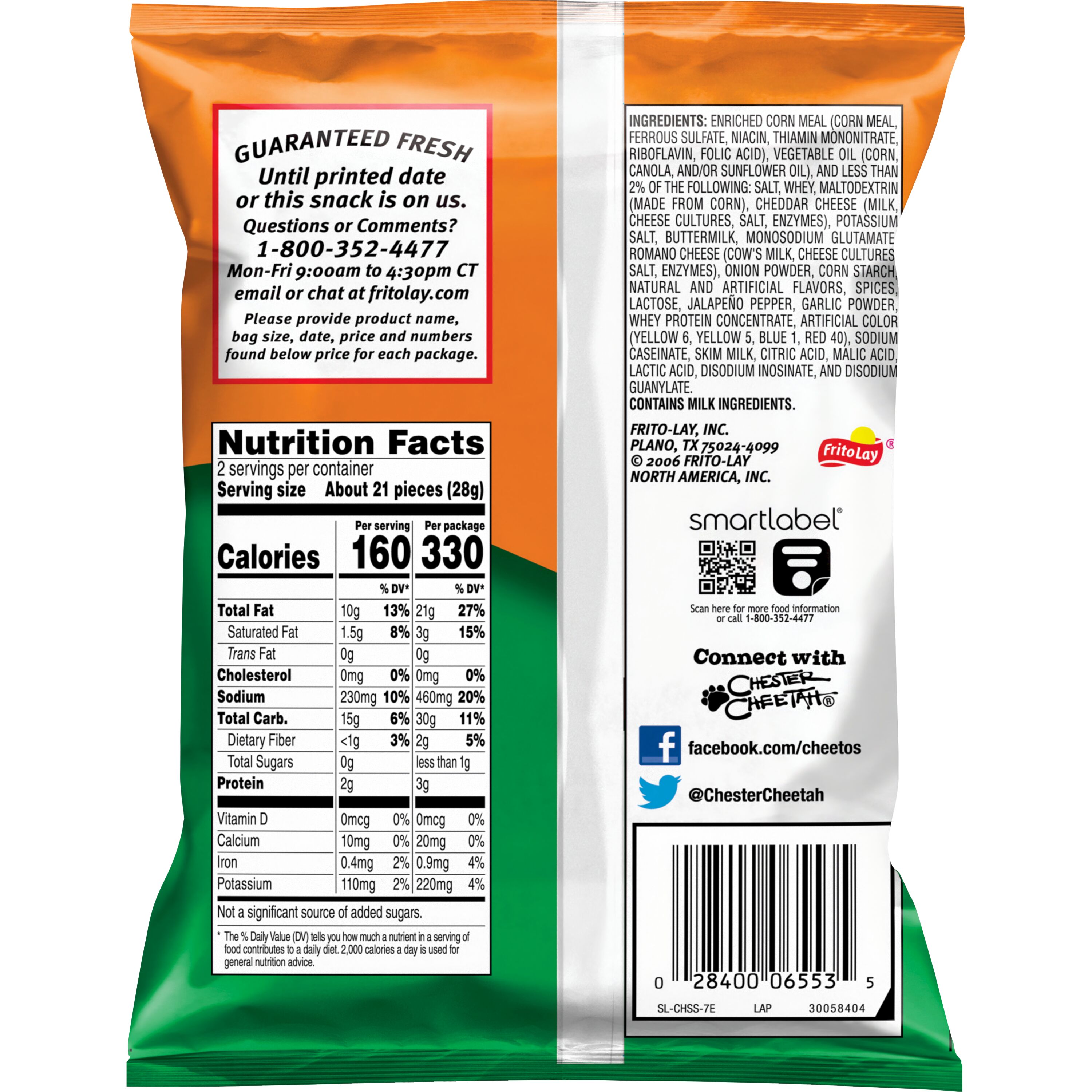 Cheetos, Crunchy, Cheddar Jalapeno Flavored, Cheese Flavored Snacks thumbnail