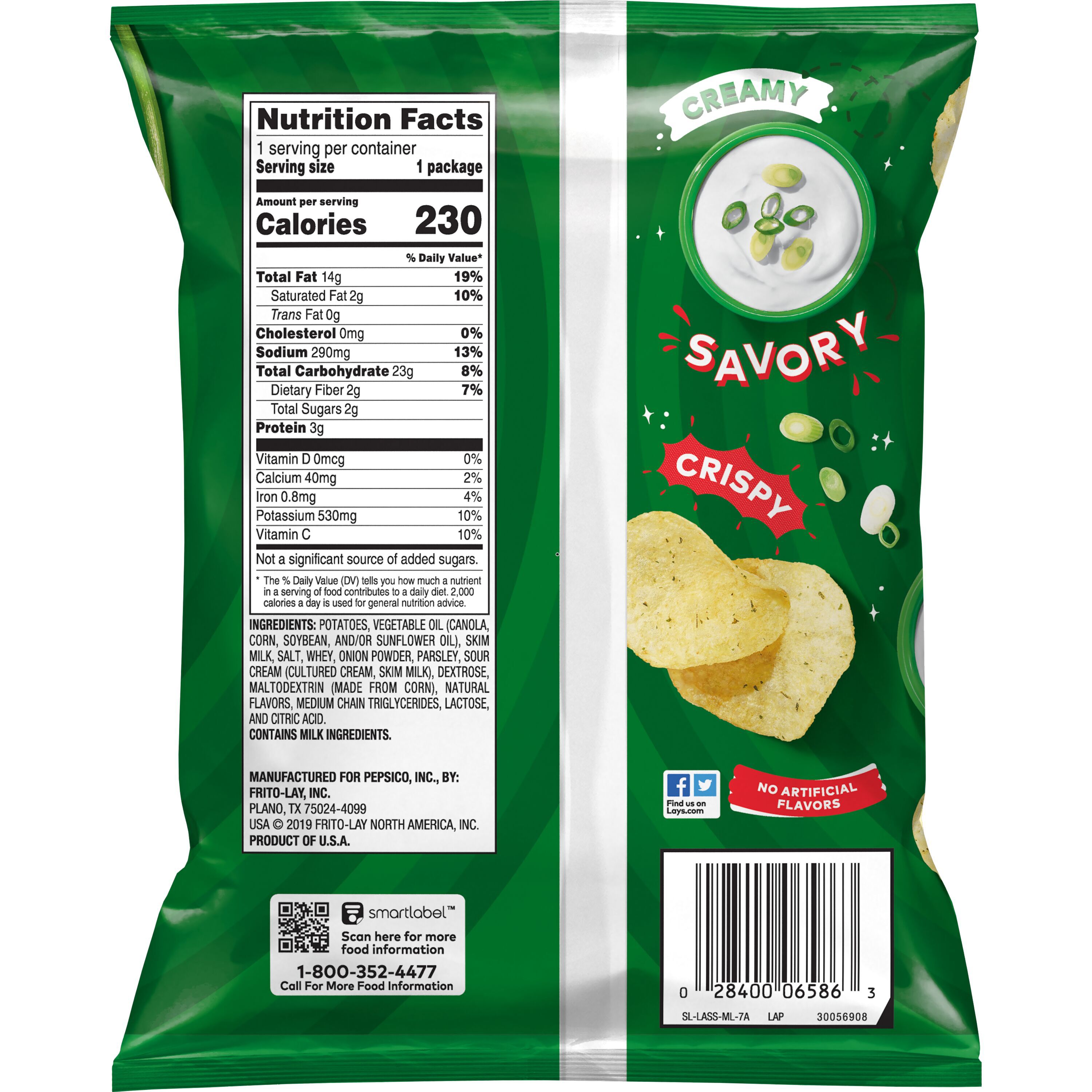 Lay's, Sour Cream & Onion Flavored, Potato Chips thumbnail