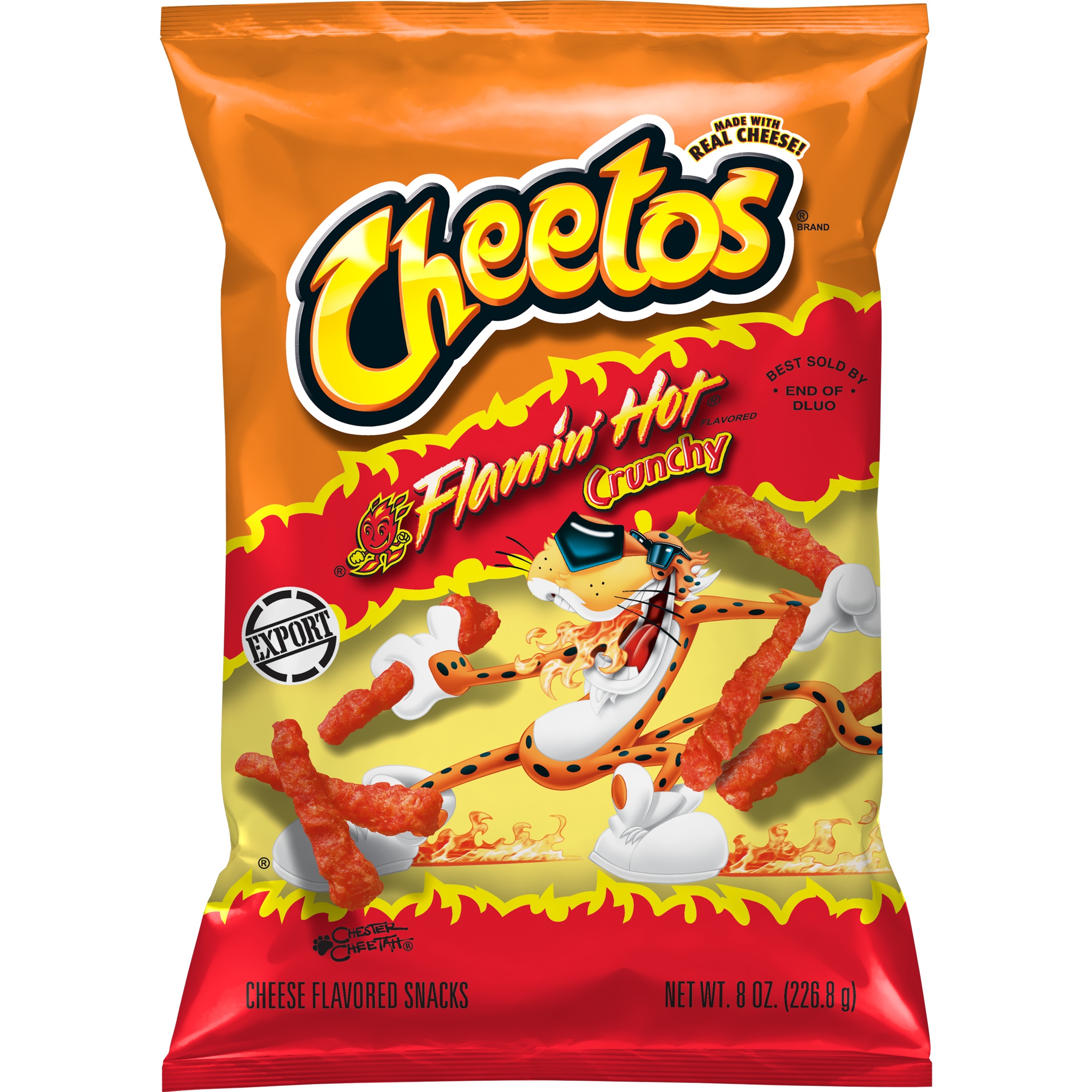 Cheetos, Crunchy, Flamin' Hot Flavored, Cheese Flavored Snacks