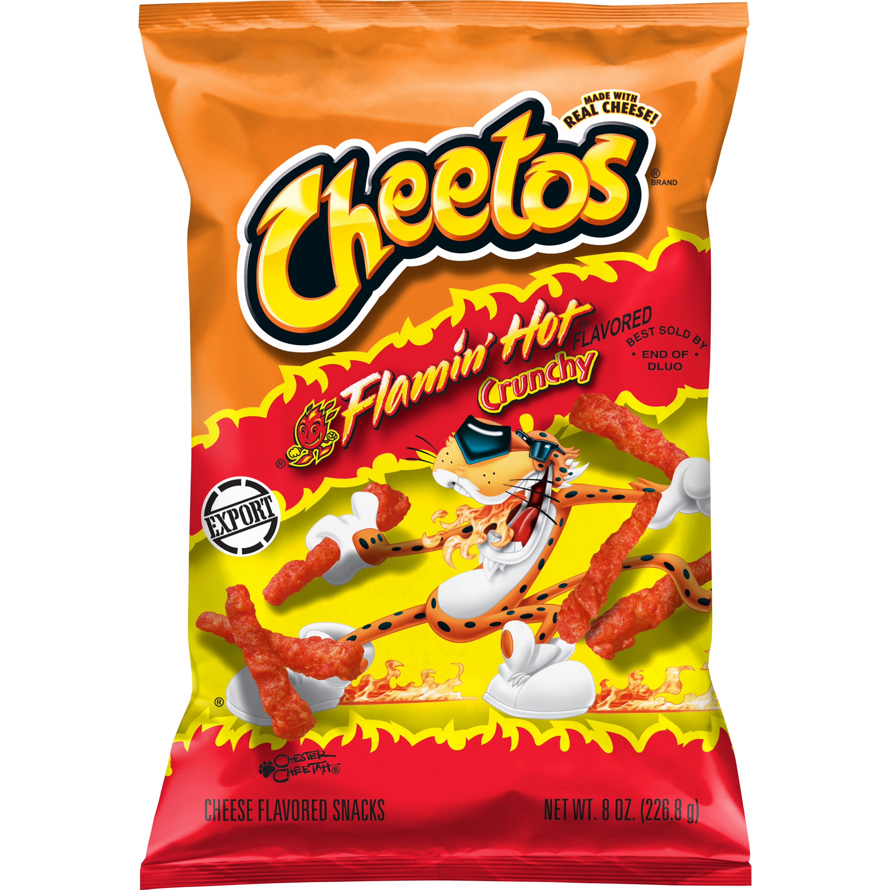 Cheetos, Crunchy, Flamin' Hot Flavored, Cheese Flavored Snacks