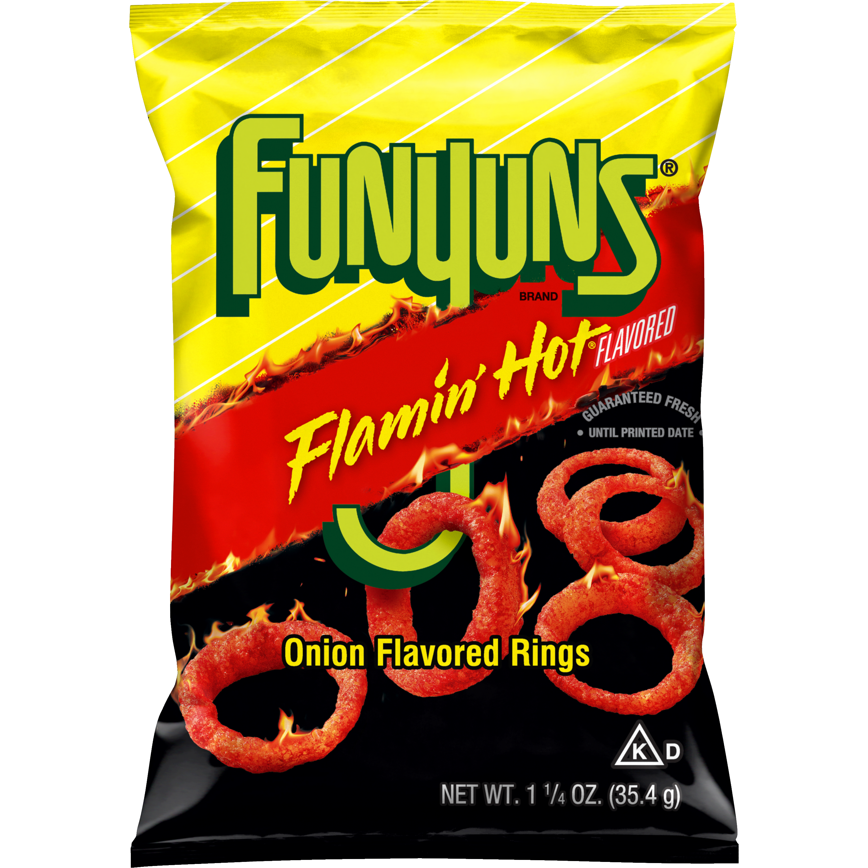 Funyuns, Flamin' Hot Flavored, Onion Flavored Rings