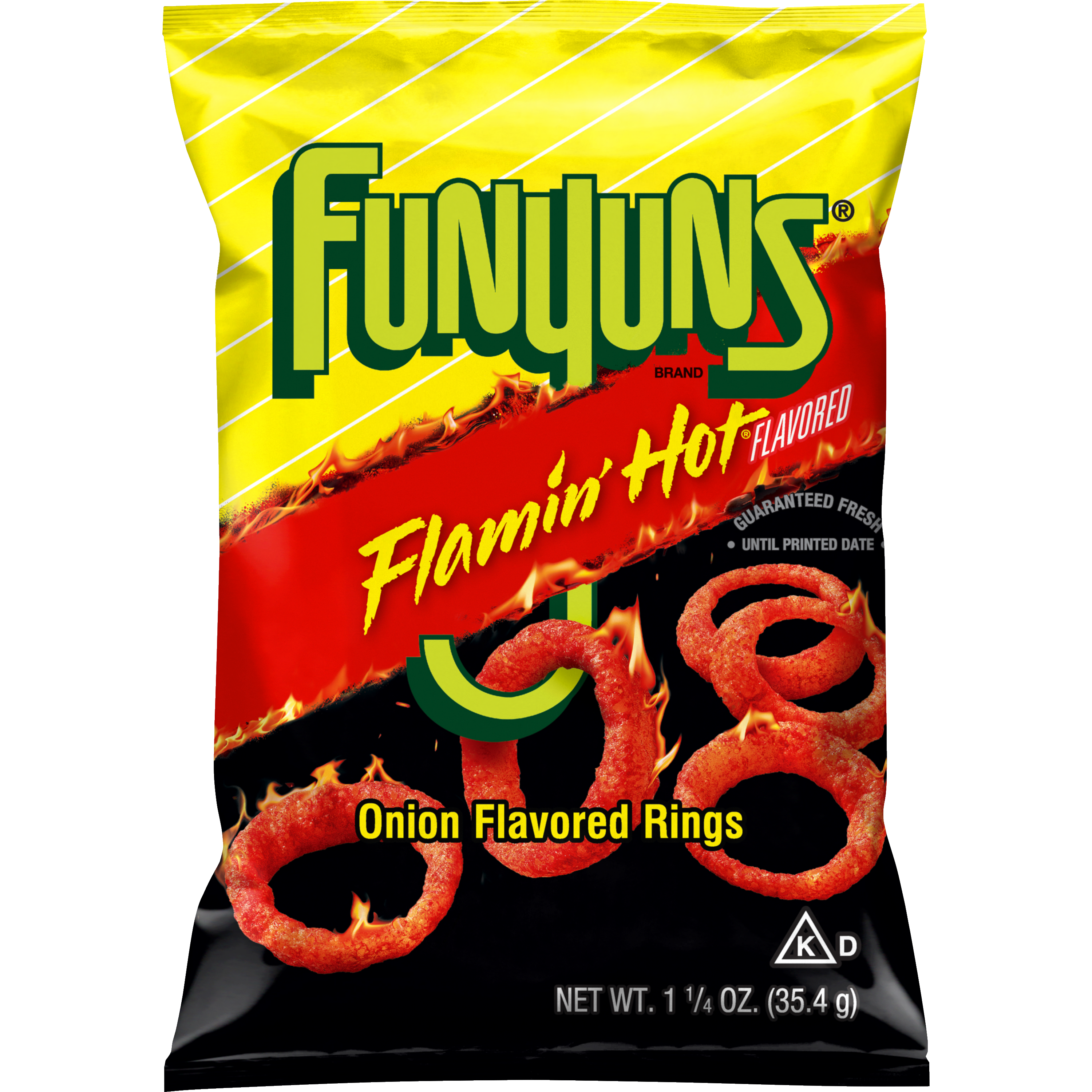 Funyuns, Flamin' Hot Flavored, Onion Flavored Rings