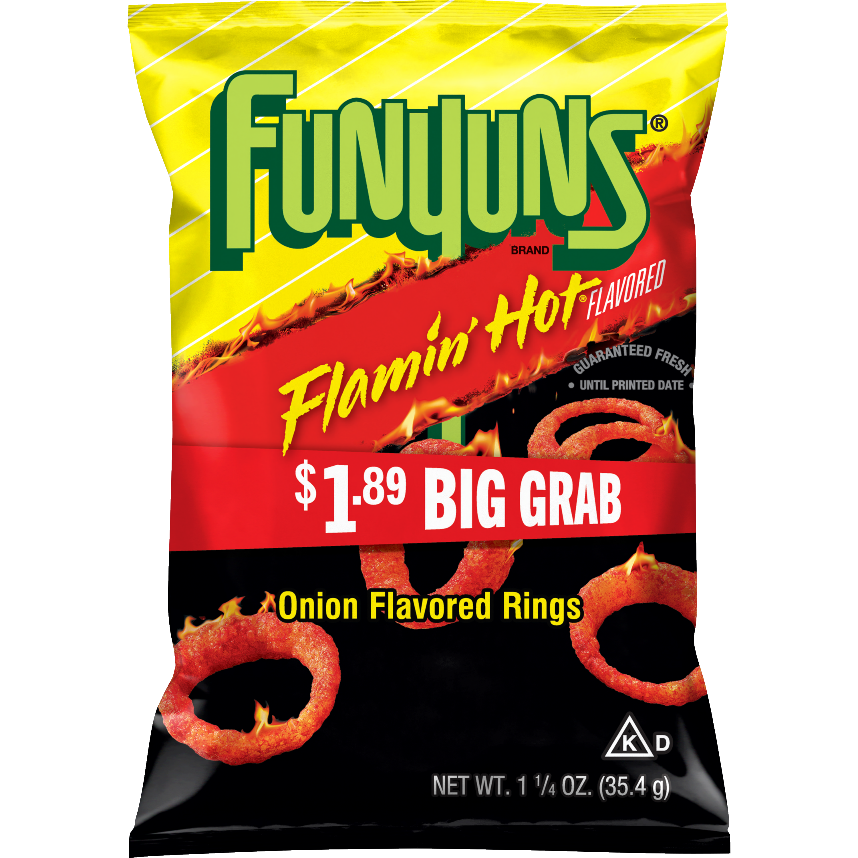 Funyuns, Flamin' Hot Flavored, Onion Flavored Rings