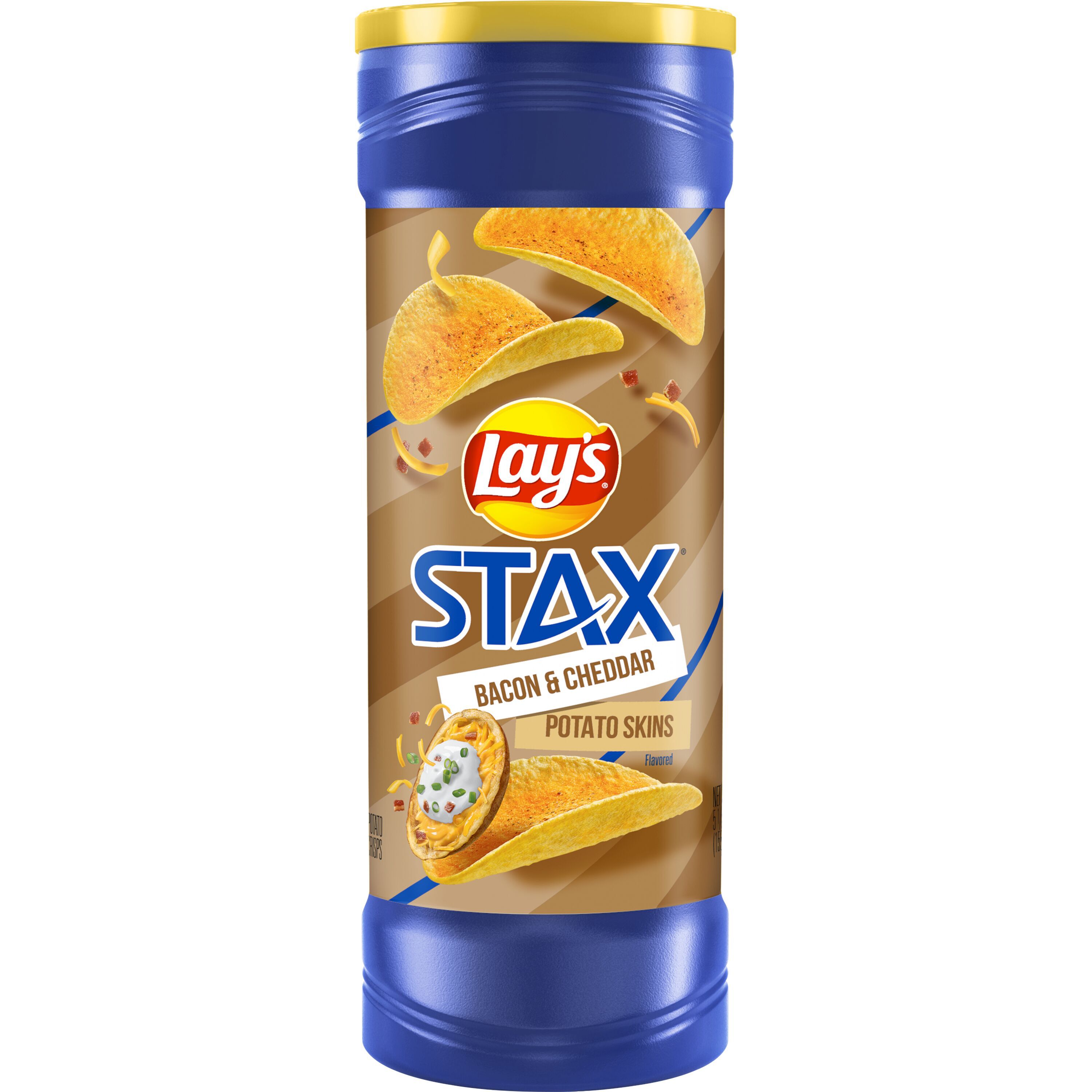 Lay's, Stax, Bacon & Cheddar Potato Skins Flavored, Potato Crisps