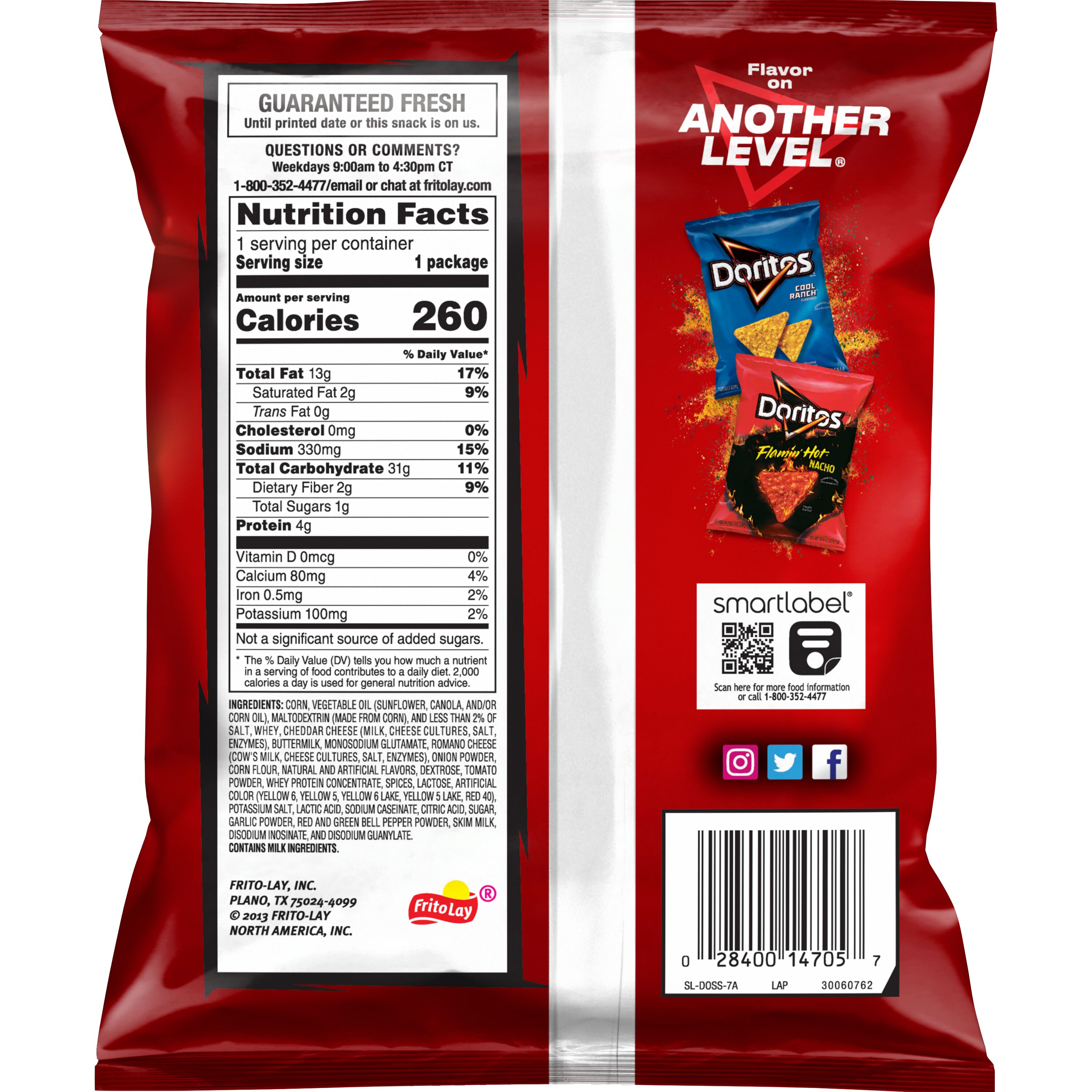 Doritos, Nacho Cheese Flavored, Tortilla Chips thumbnail