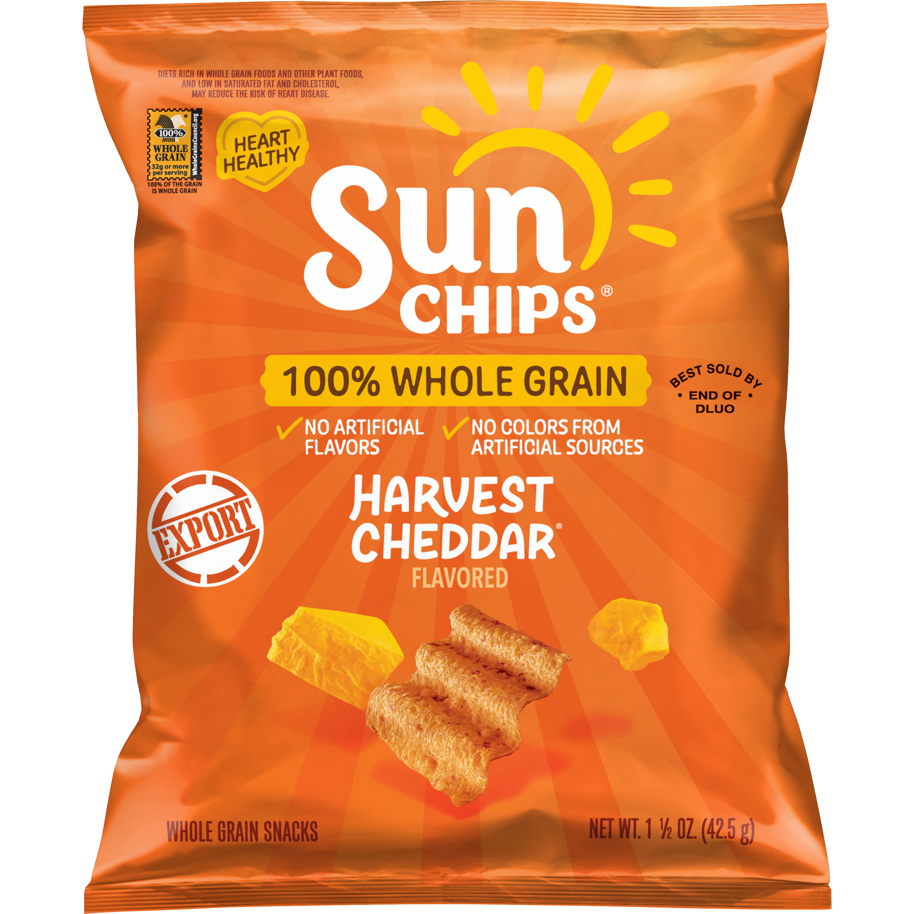 SunChips, Harvest Cheddar Flavored, Whole Grain Snacks