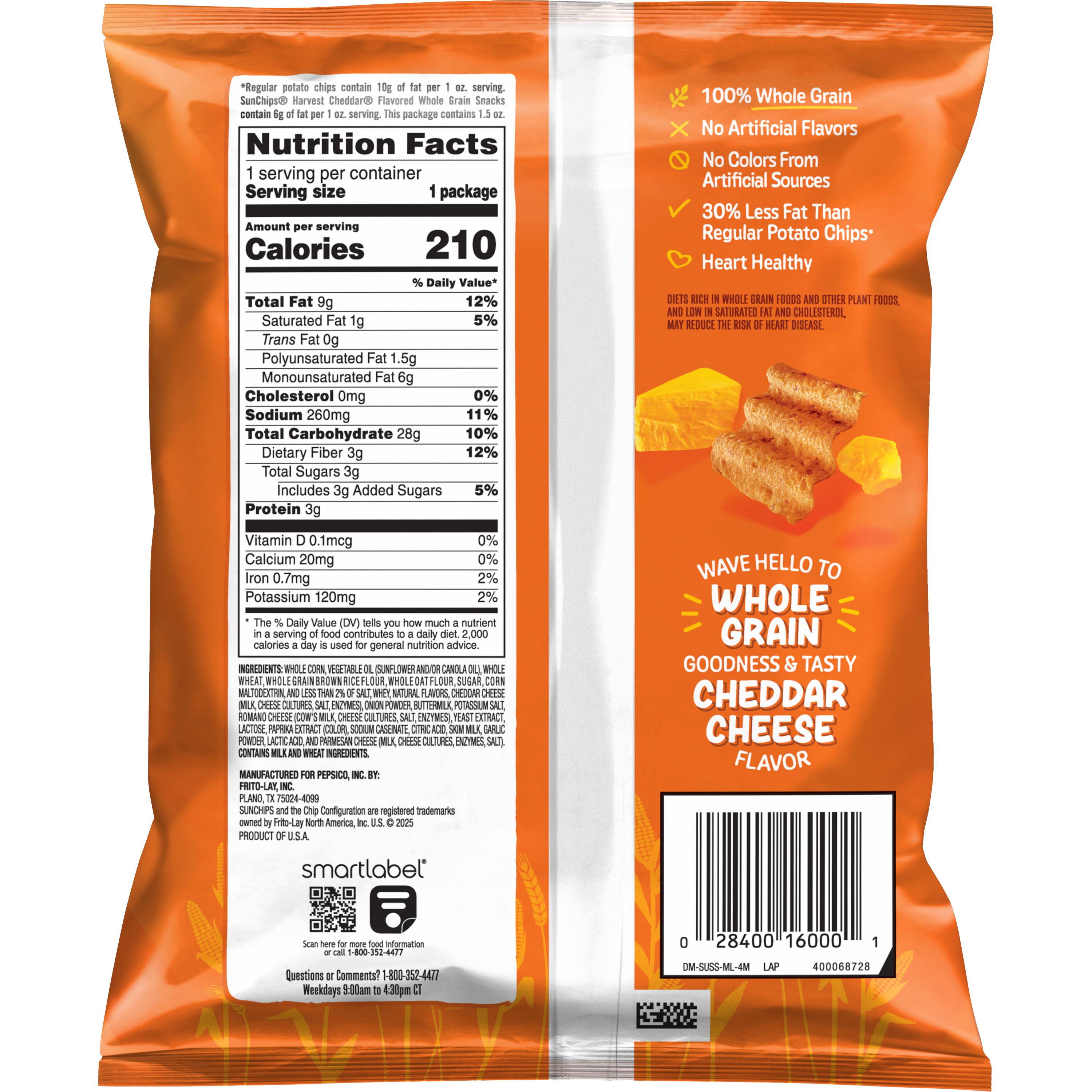 SunChips, Harvest Cheddar Flavored, Whole Grain Snacks thumbnail