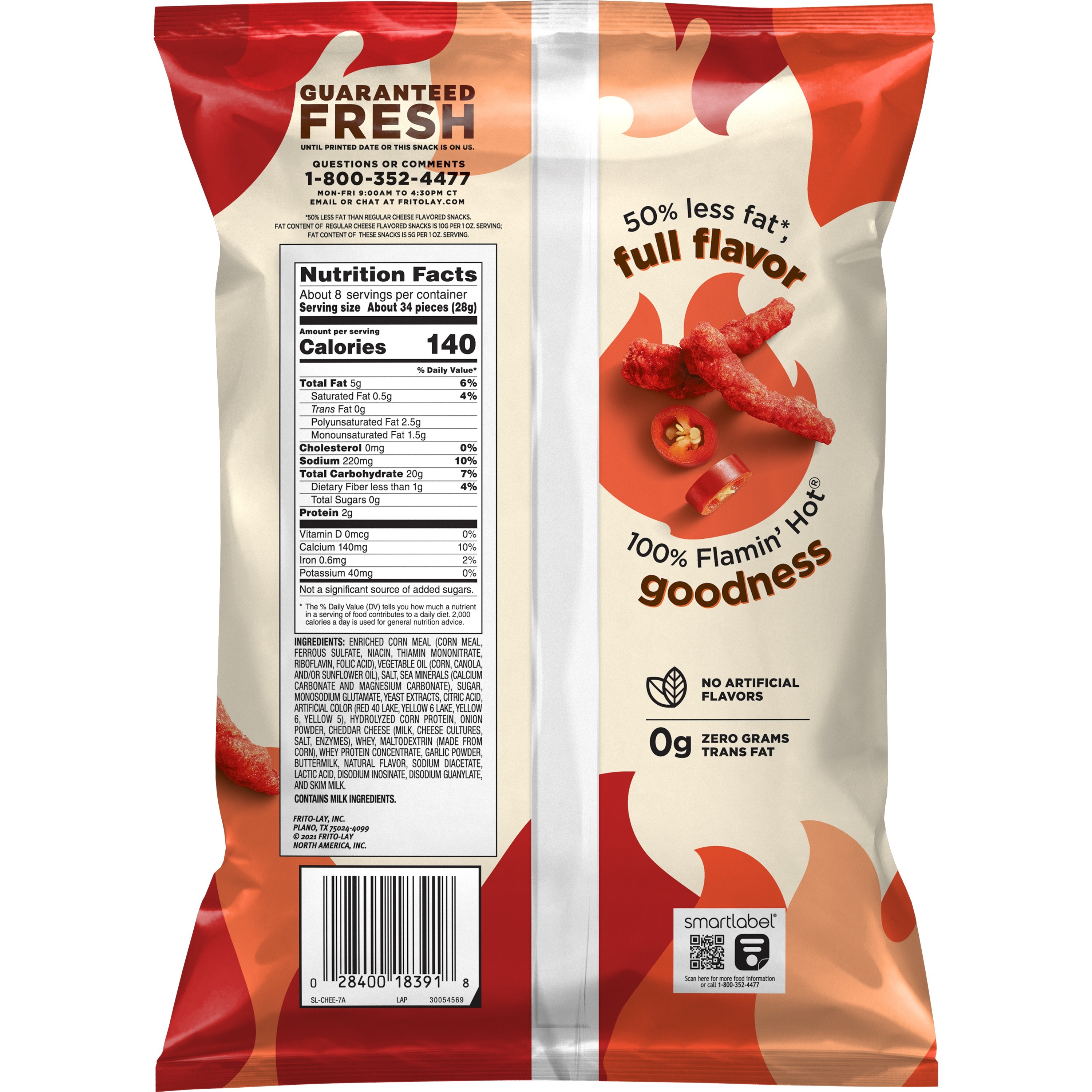 Cheetos, Baked, Flamin' Hot Flavored, Cheese Flavored Snacks thumbnail