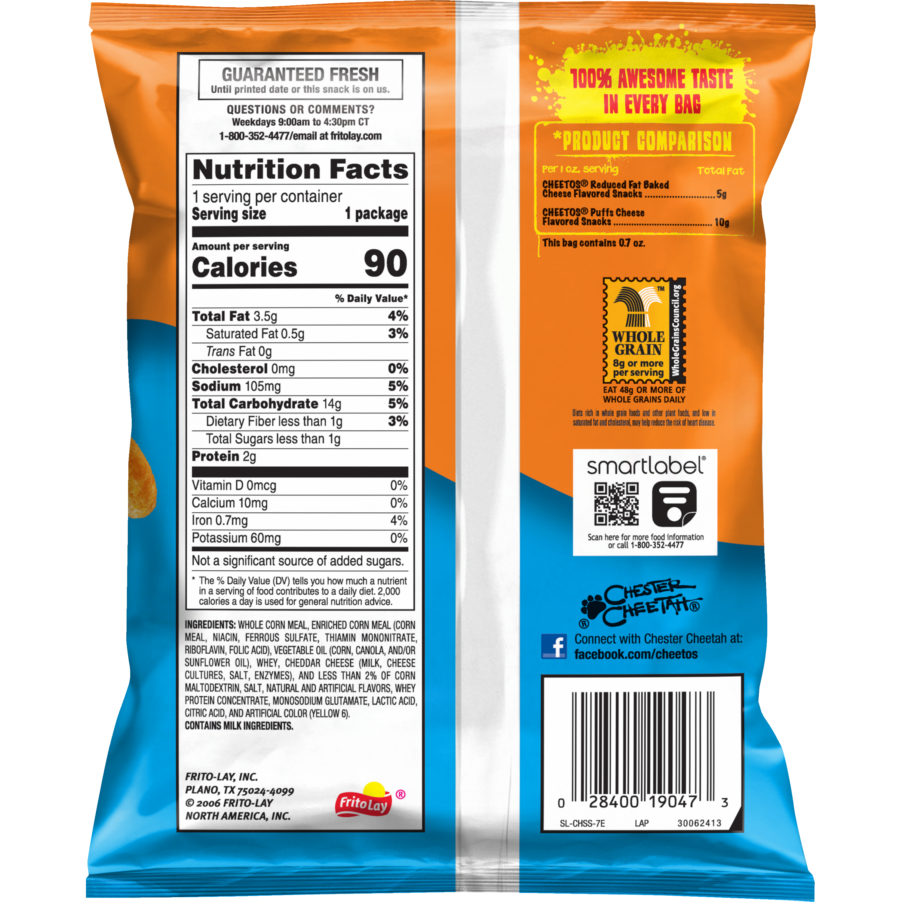 Cheetos, Reduced Fat, Puffs, Baked Cheese Flavored Snacks thumbnail