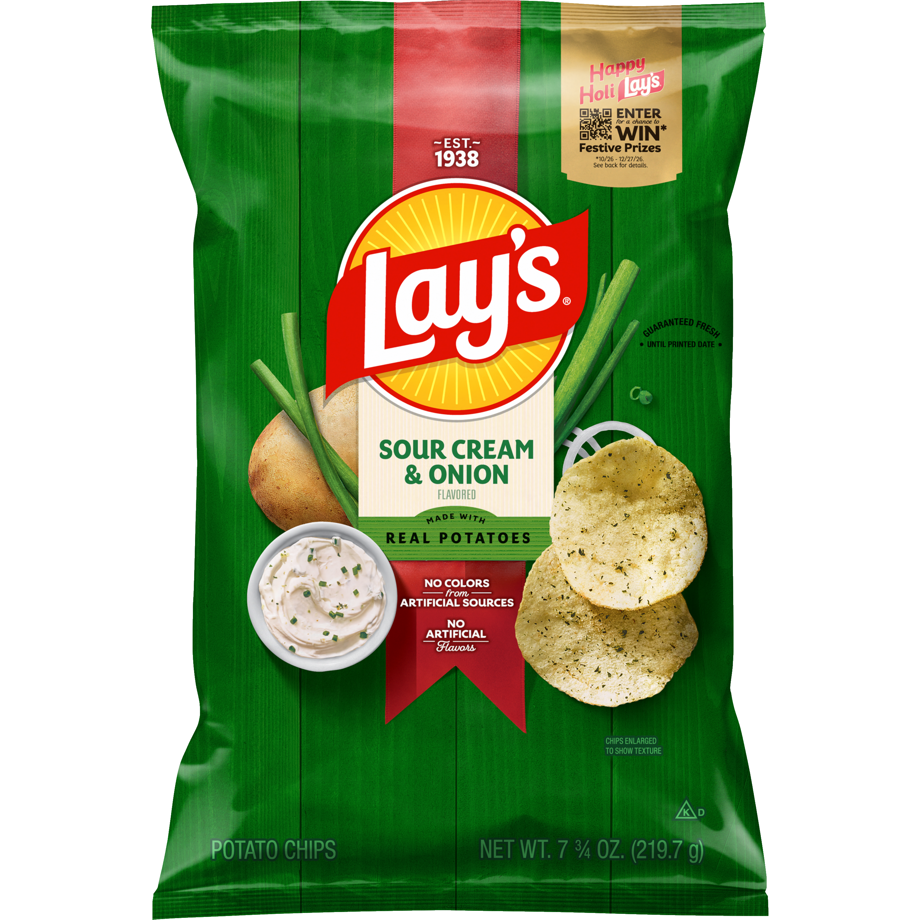 Lay's, Sour Cream & Onion Flavored, Potato Chips