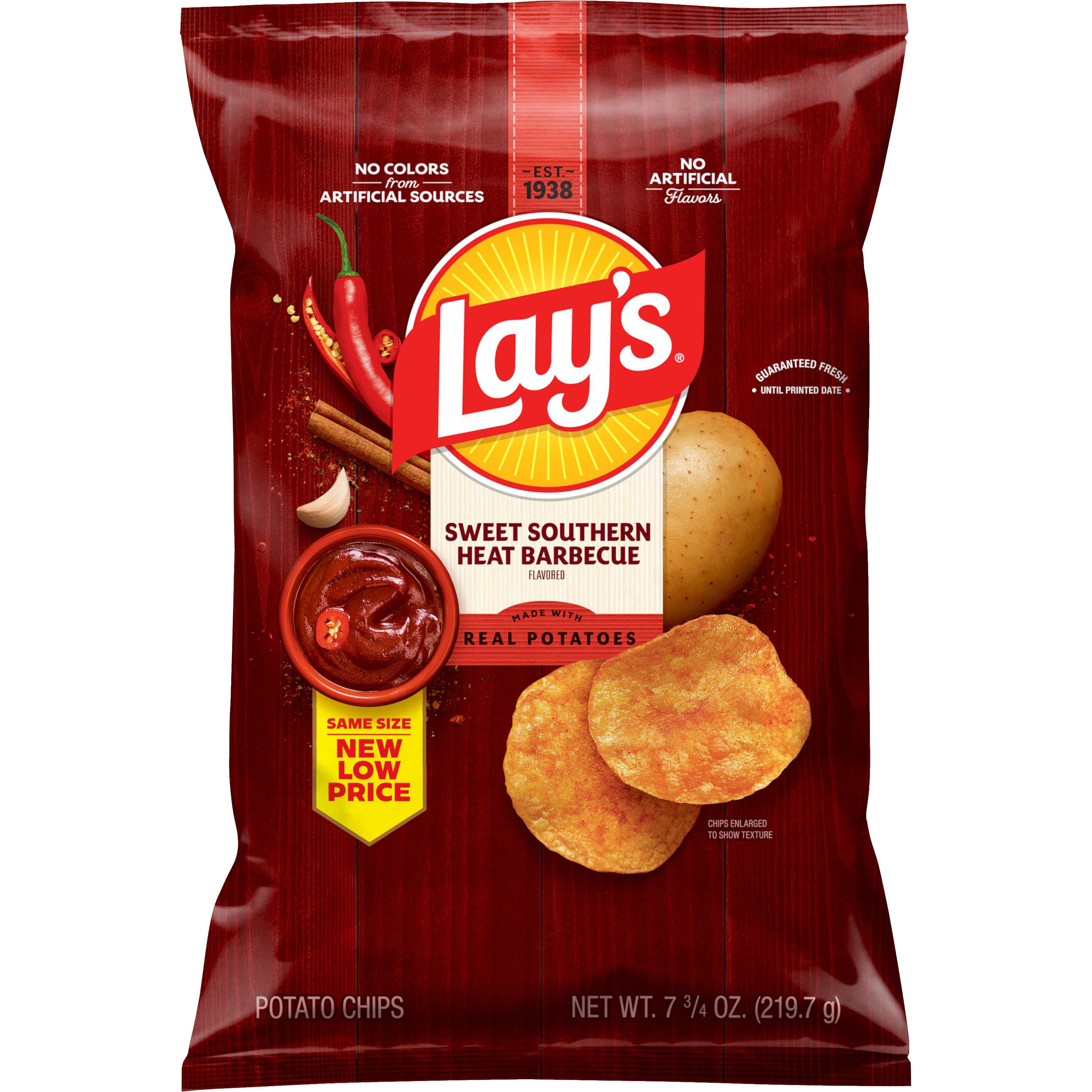 Lay's, Sweet Southern Heat Barbecue Flavored, Potato Chips