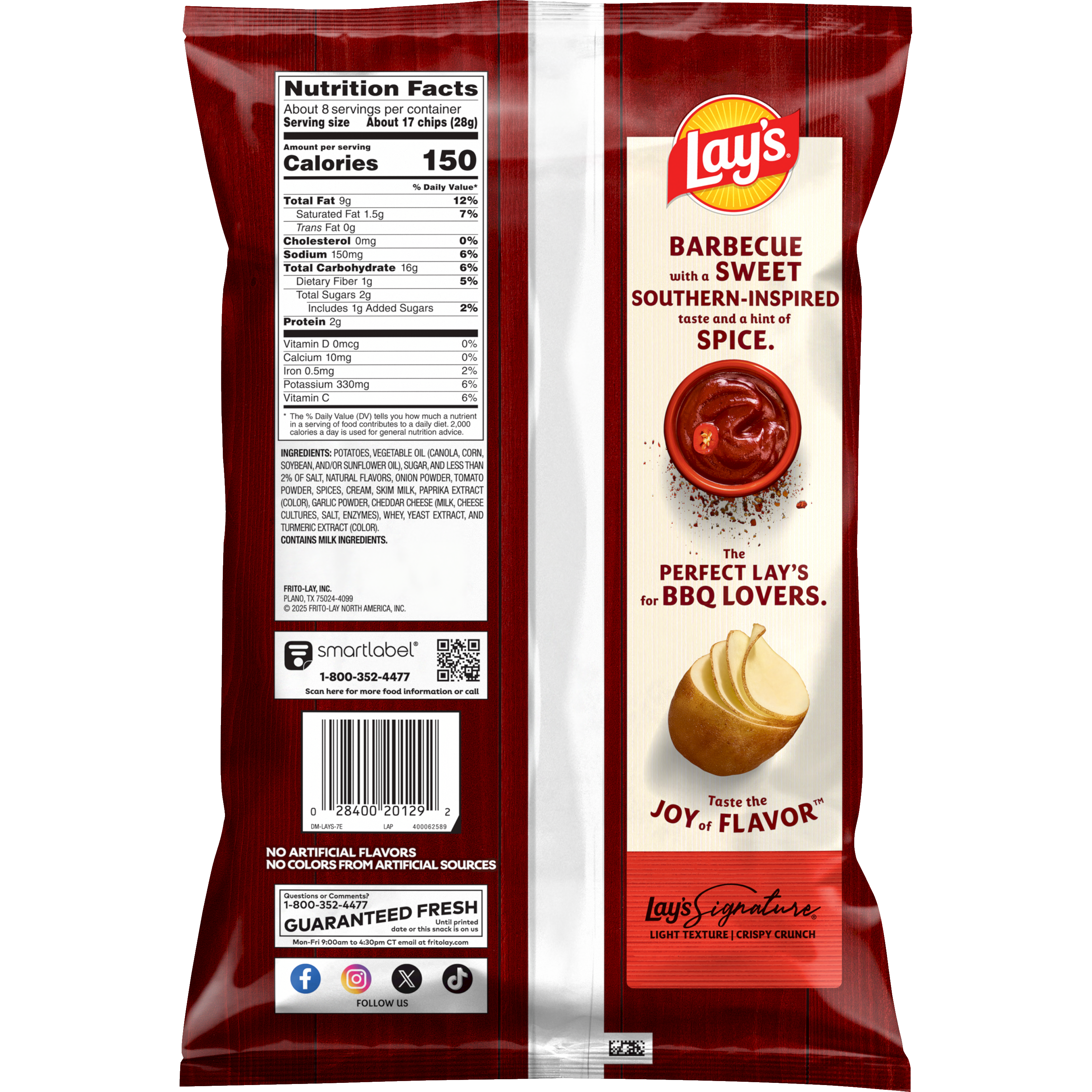 Lay's, Sweet Southern Heat Barbecue Flavored, Potato Chips thumbnail