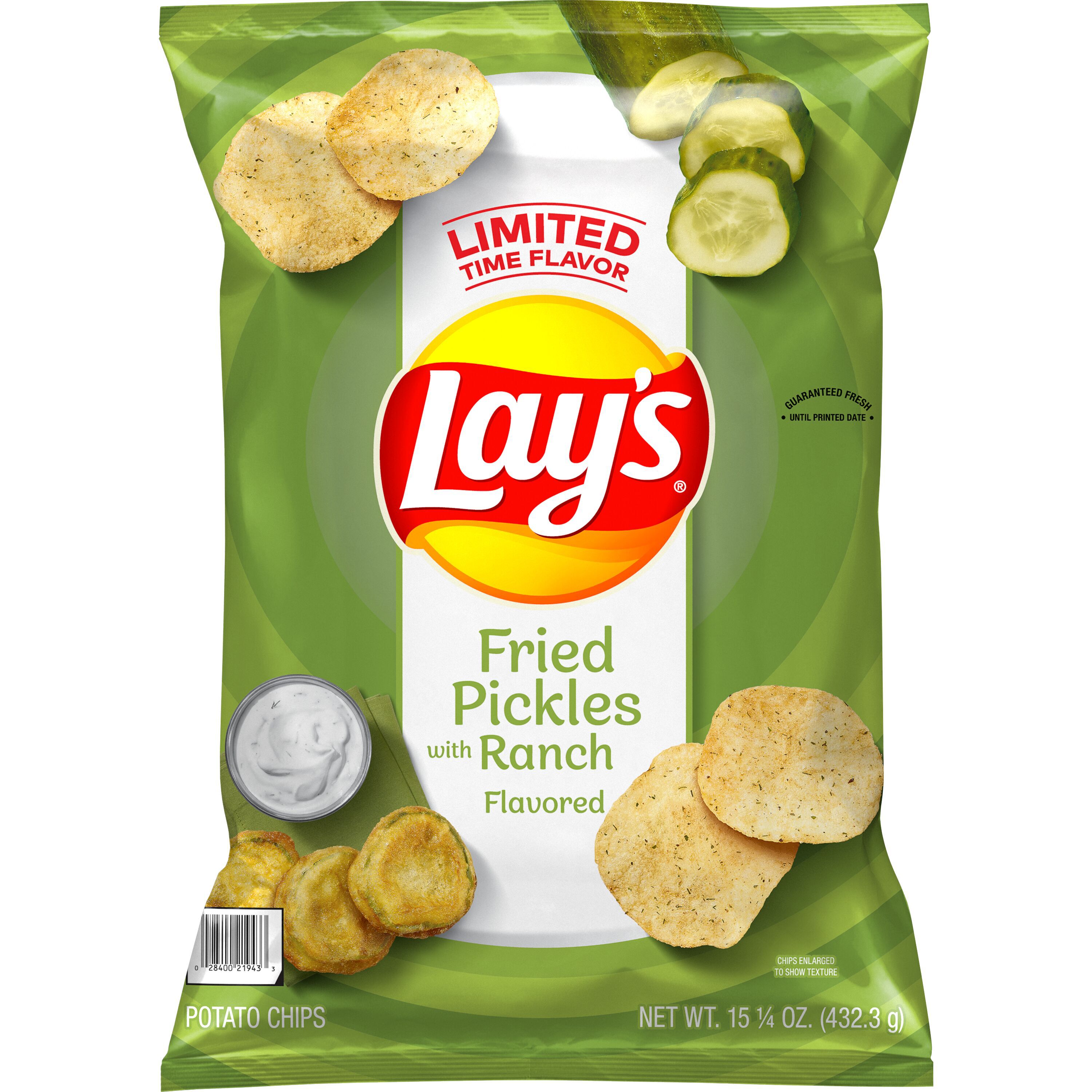Lay's, Fried Pickles With Ranch Flavored, Potato Chips