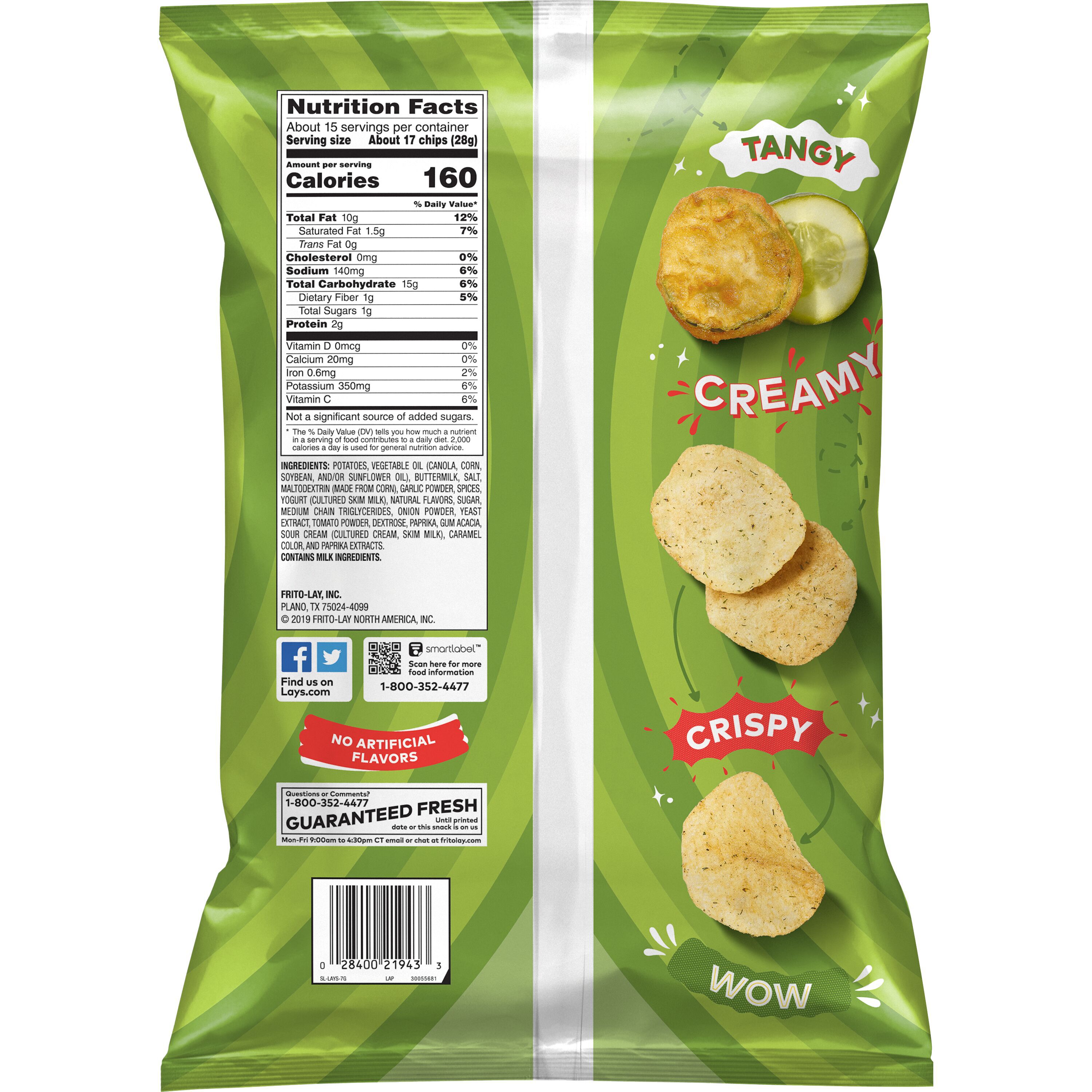 Lay's, Fried Pickles With Ranch Flavored, Potato Chips thumbnail