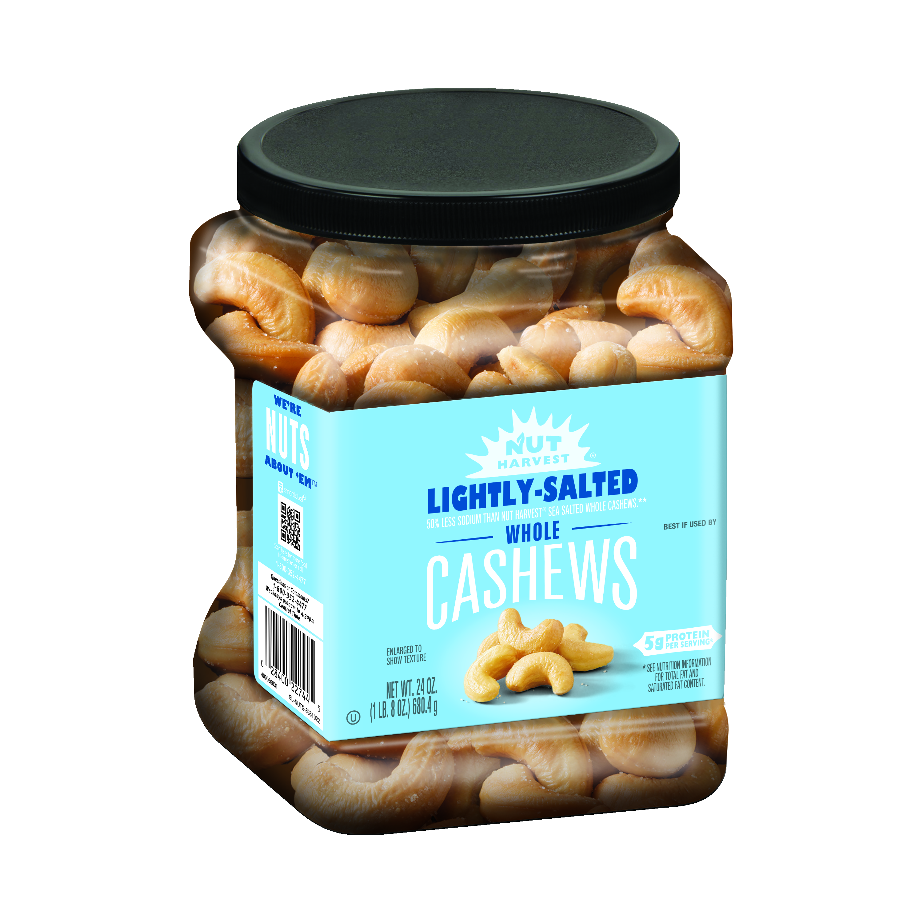 Nut Harvest, Lightly Salted, Whole Cashews