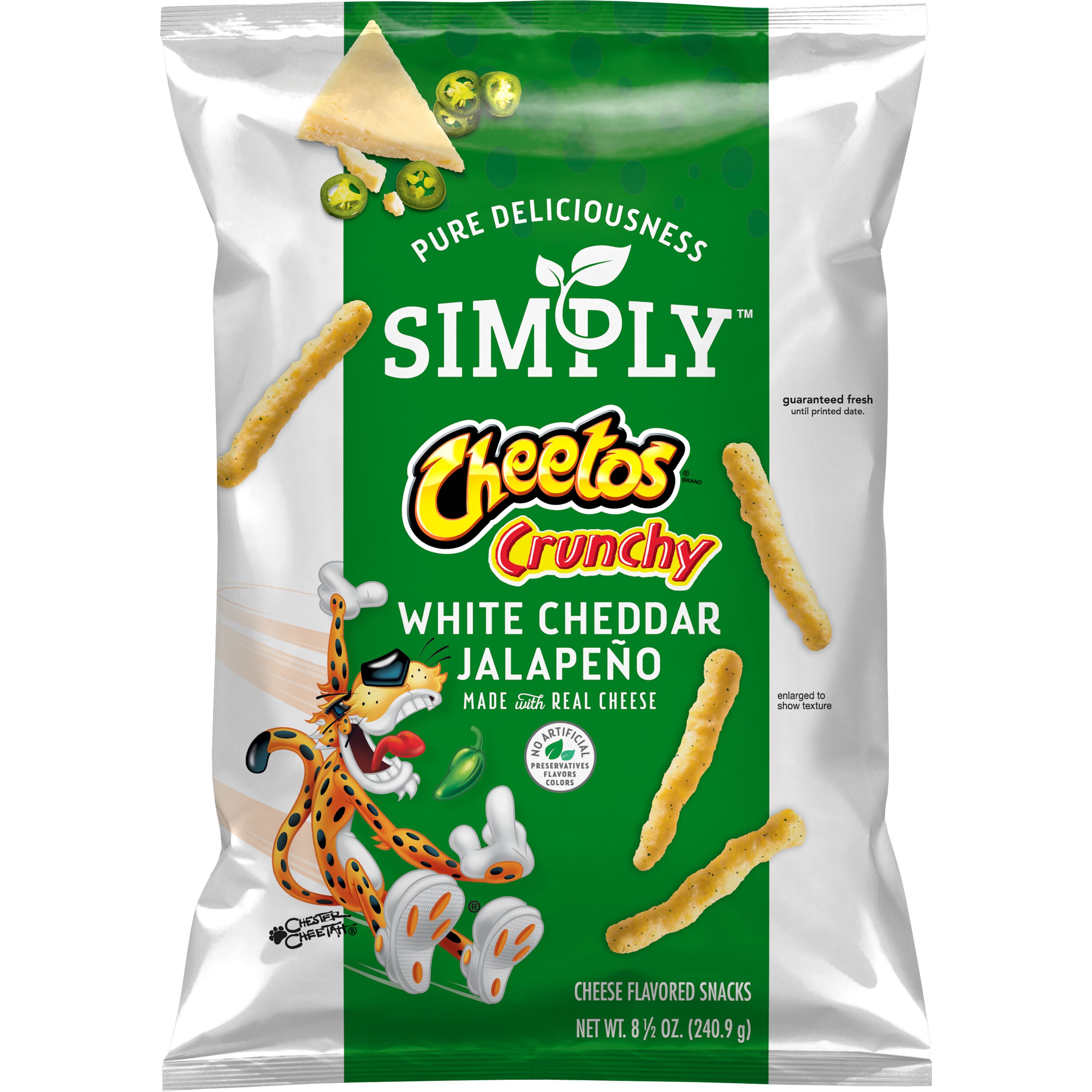 Cheetos, Simply, Crunchy, White Cheddar Jalapeno, Cheese Flavored Snacks