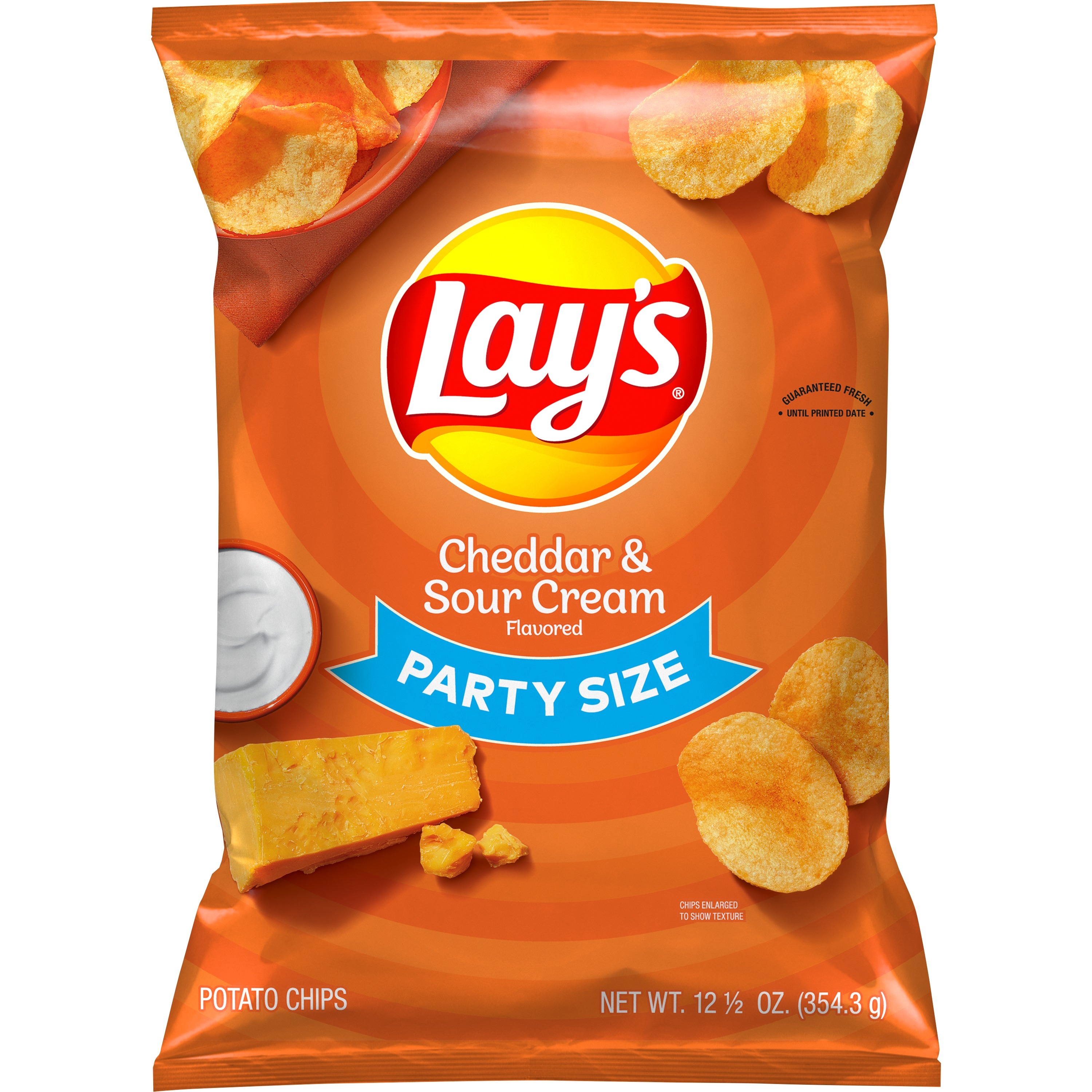 Lay's, Party Size, Cheddar & Sour Cream Flavored, Potato Chips