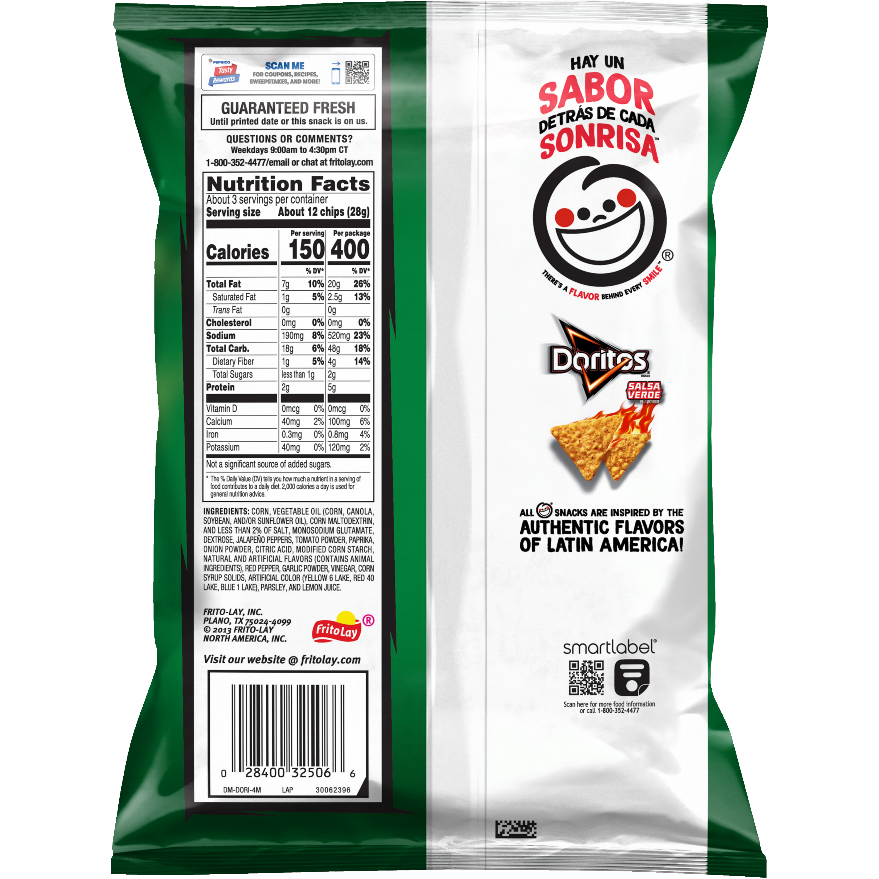 Doritos, Salsa Verde Flavored, Tortilla Chips thumbnail
