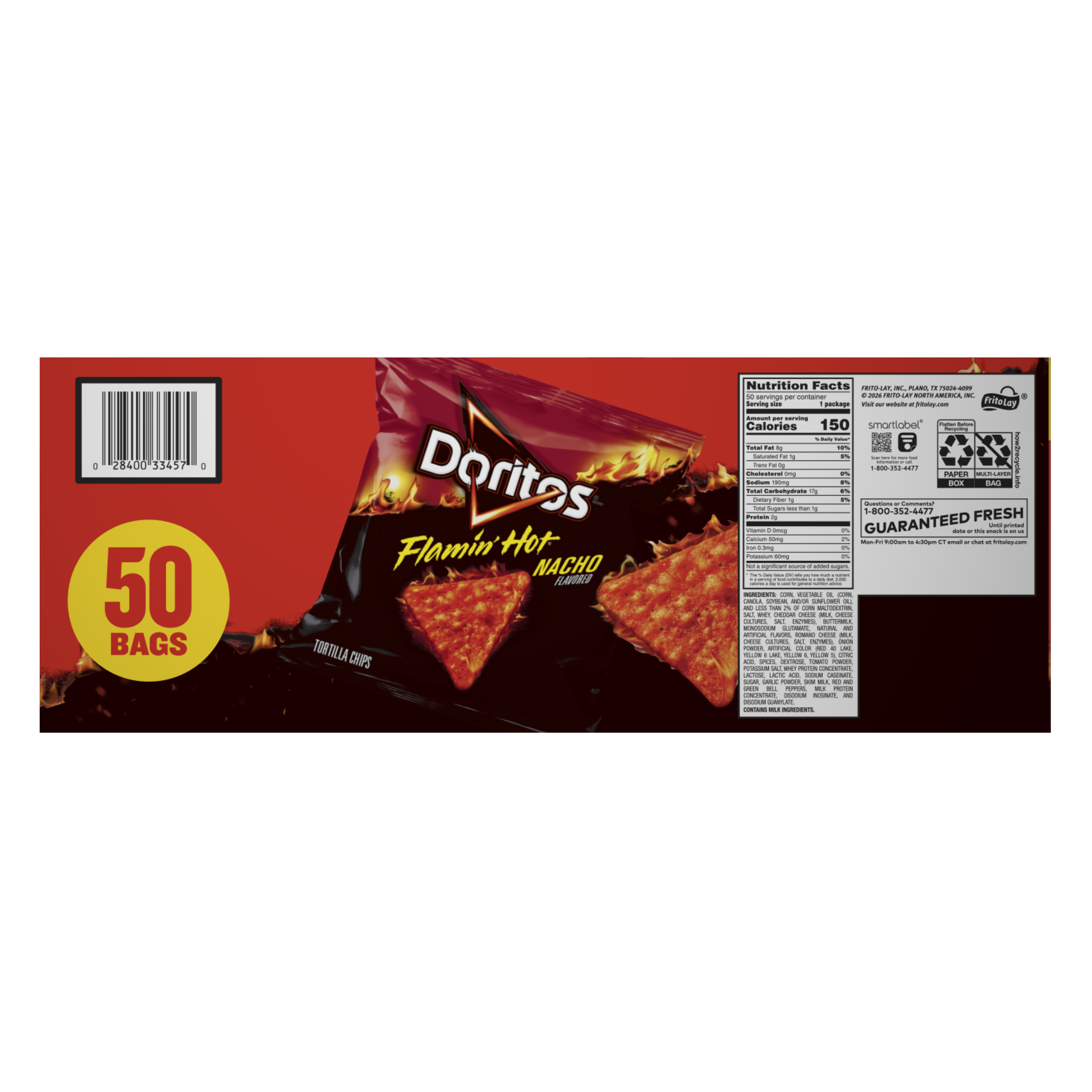 Doritos, Flamin' Hot Nacho Flavored, Tortilla Chips thumbnail