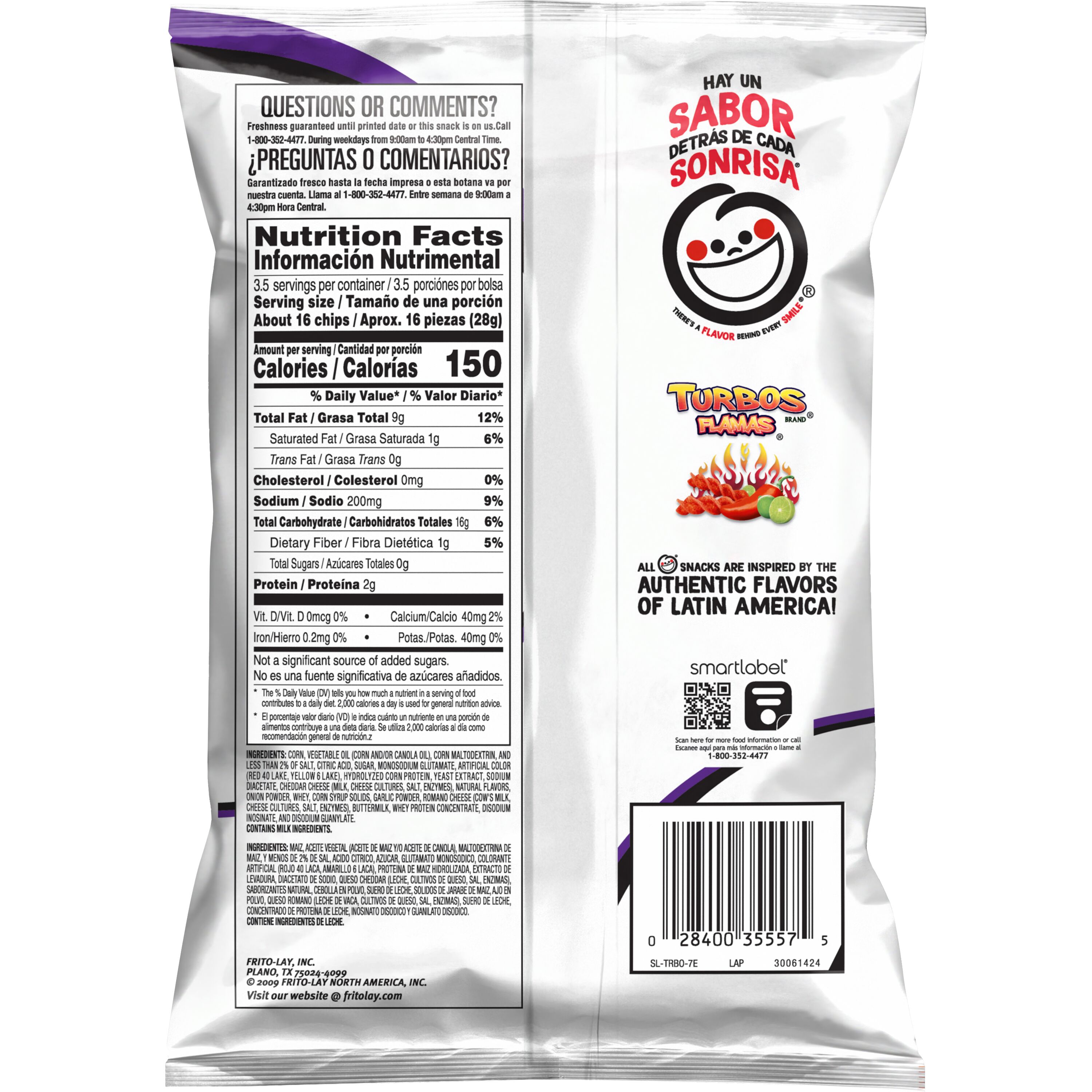 Sabritas, Turbos, Flamas, Flavored Corn Snacks thumbnail