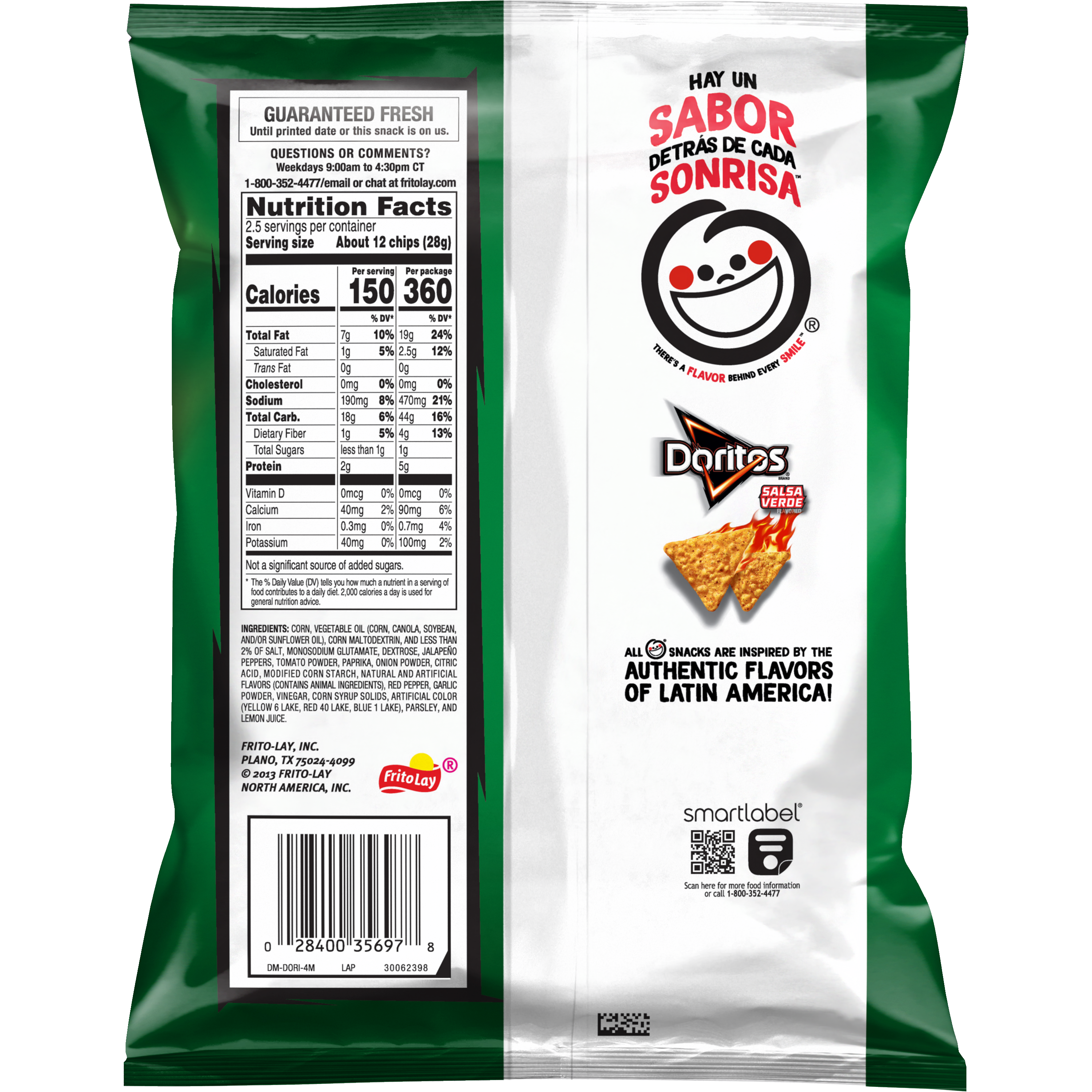 Doritos, Salsa Verde Flavored, Tortilla Chips thumbnail