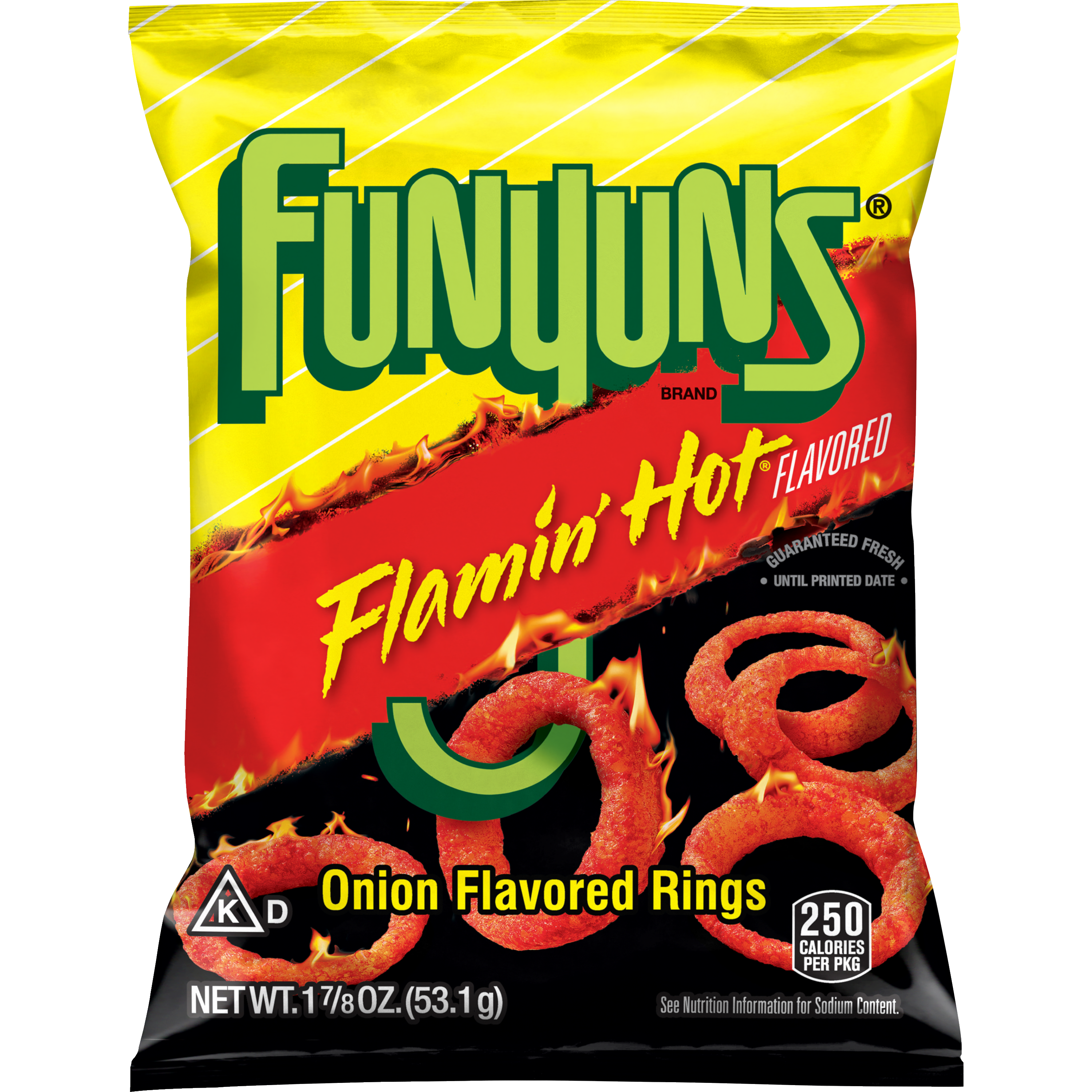 Funyuns, Flamin' Hot Flavored, Onion Flavored Rings