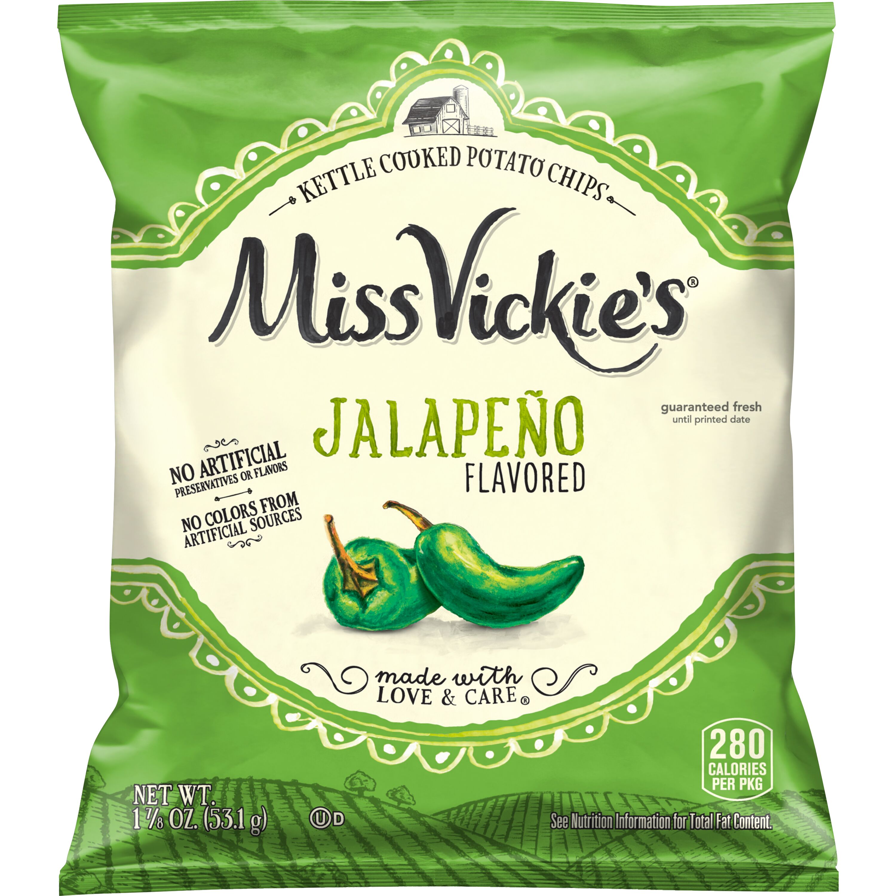 Miss Vickie's, Jalapeno Flavored, Kettle Cooked Potato Chips