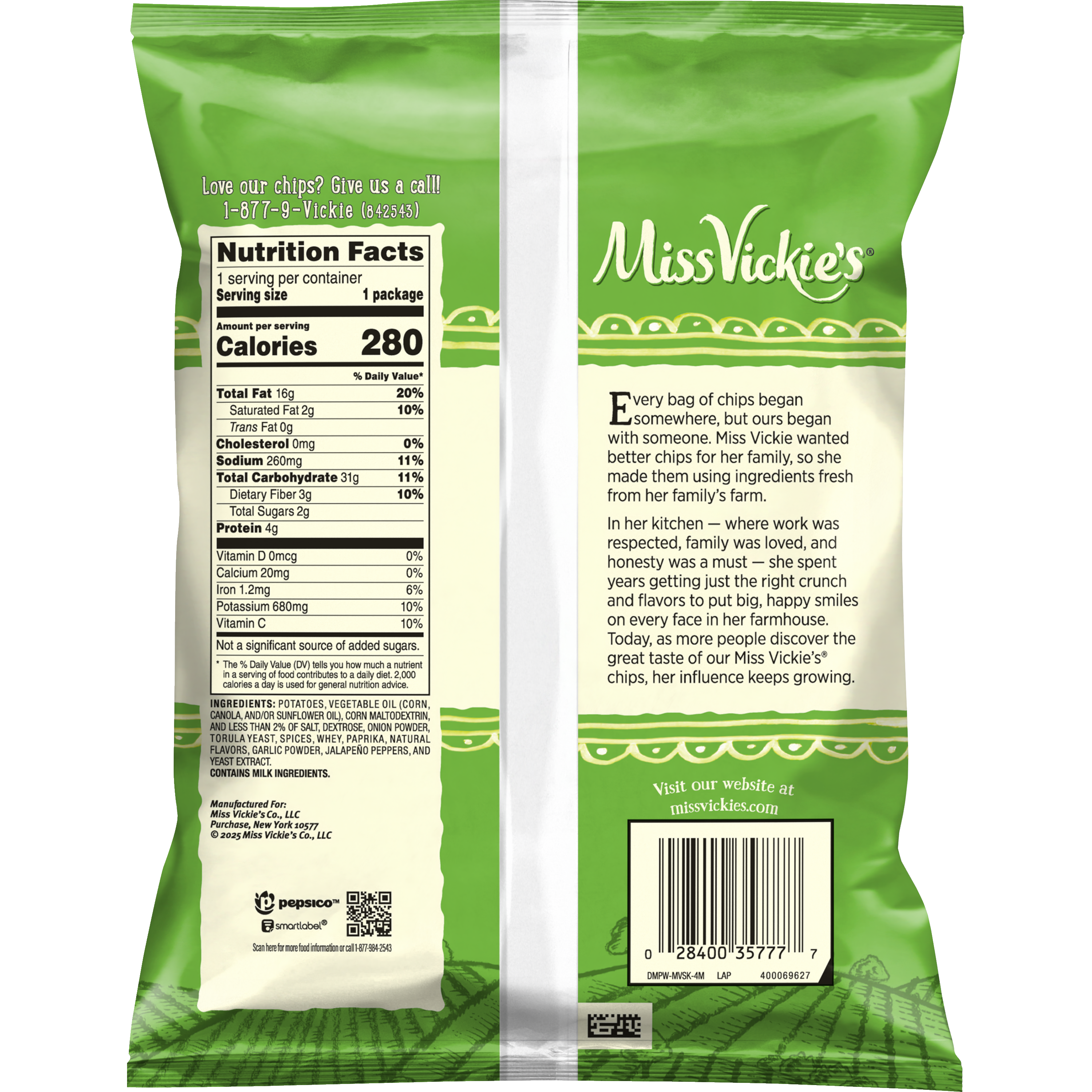 Miss Vickie's, Jalapeno Flavored, Kettle Cooked Potato Chips thumbnail