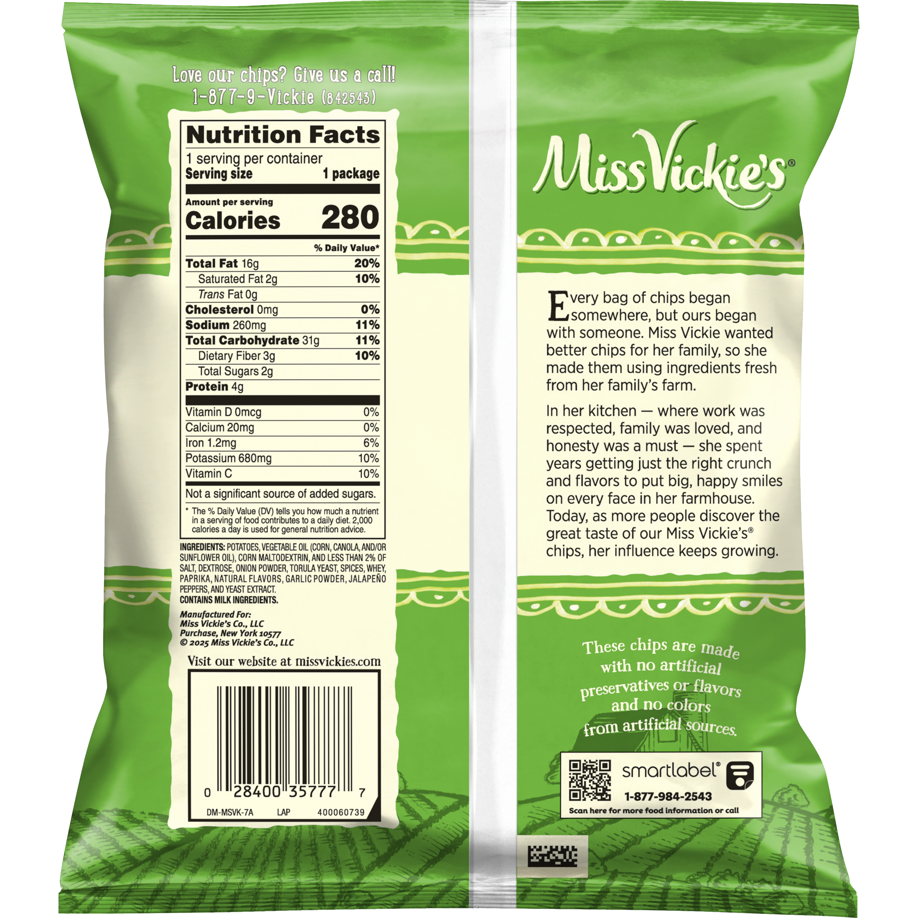 Miss Vickie's, Jalapeno Flavored, Kettle Cooked Potato Chips thumbnail