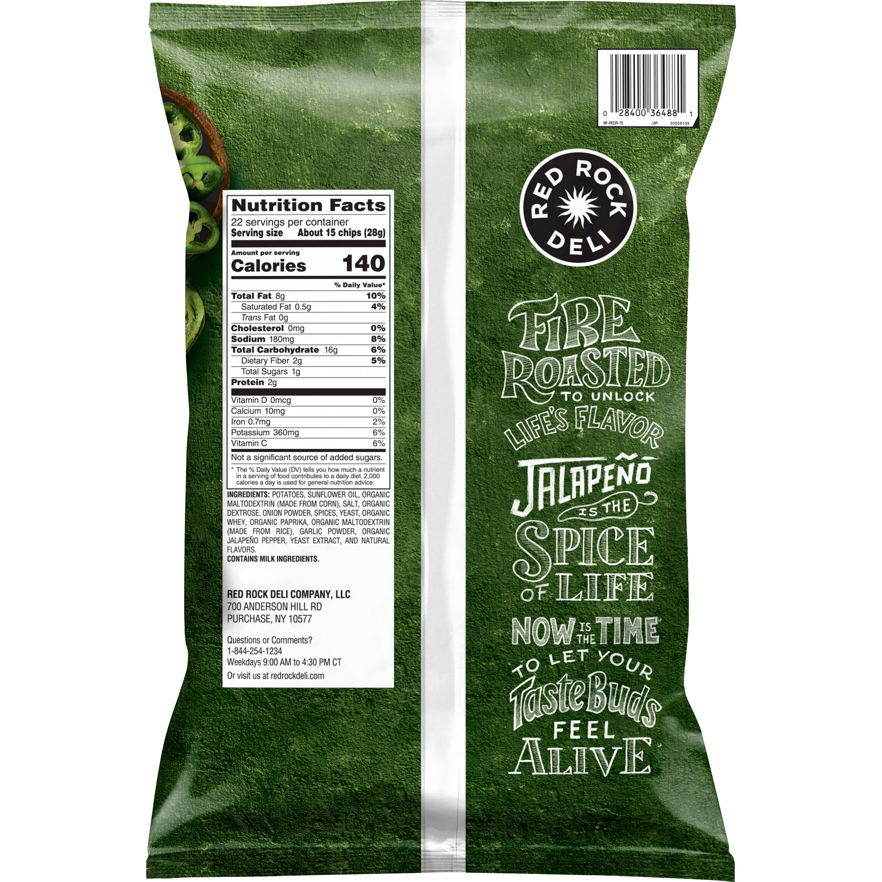 Red Rock Deli, Fire Roasted Jalapeno Naturally & Artificially Flavored, Kettle Cooked Potato Chips thumbnail