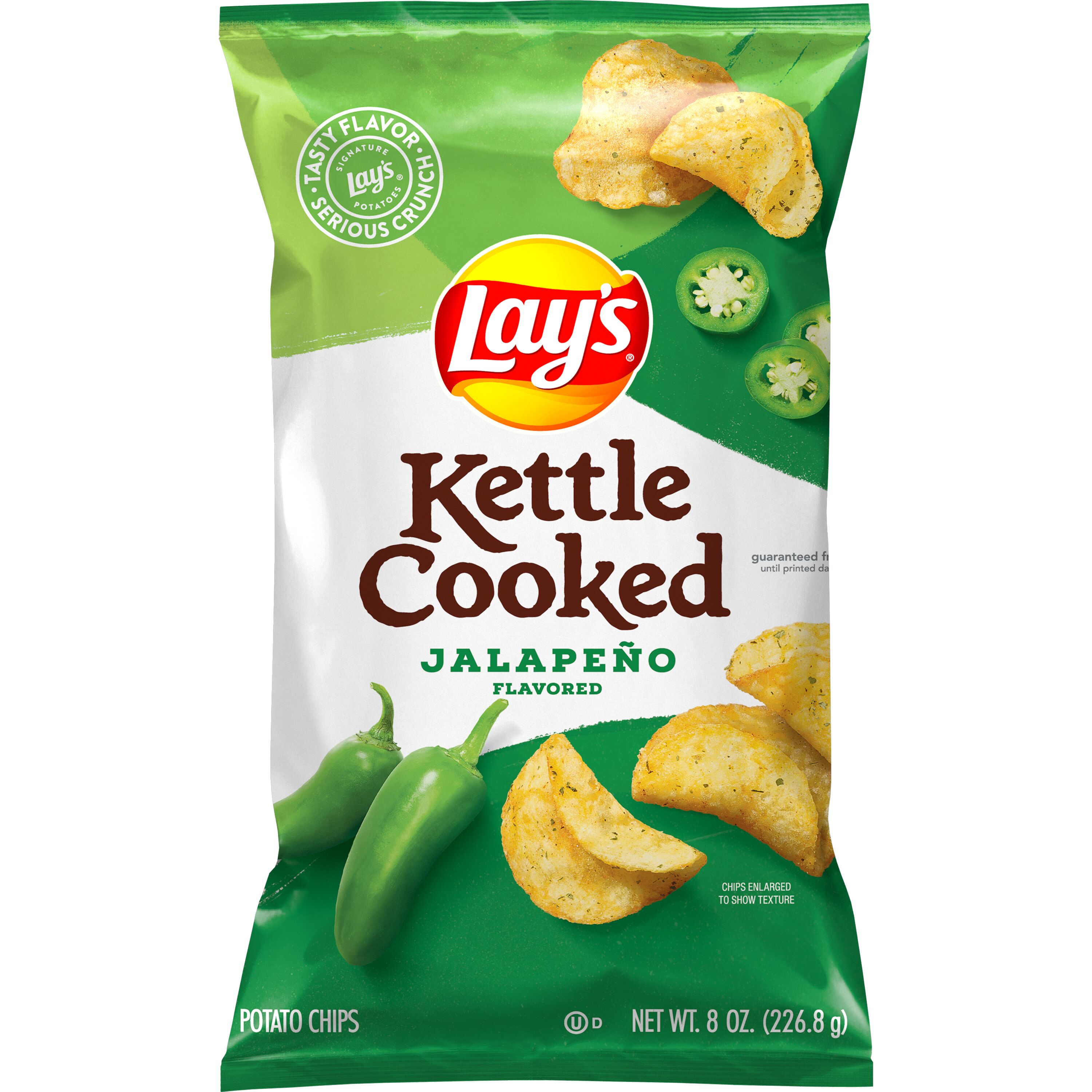 Lay's, Kettle Cooked, Jalapeno Flavored, Potato Chips