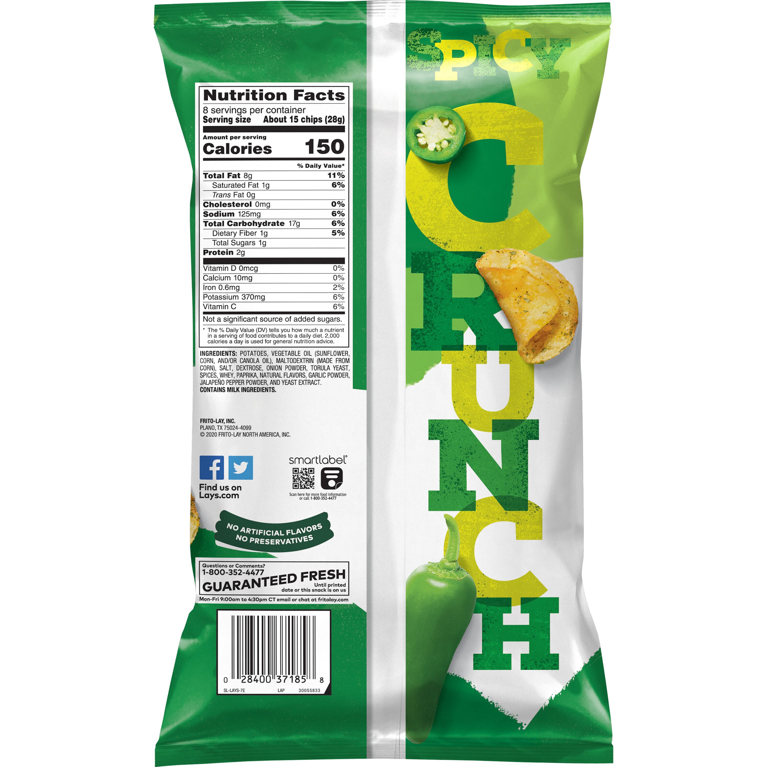 Lay's, Kettle Cooked, Jalapeno Flavored, Potato Chips thumbnail