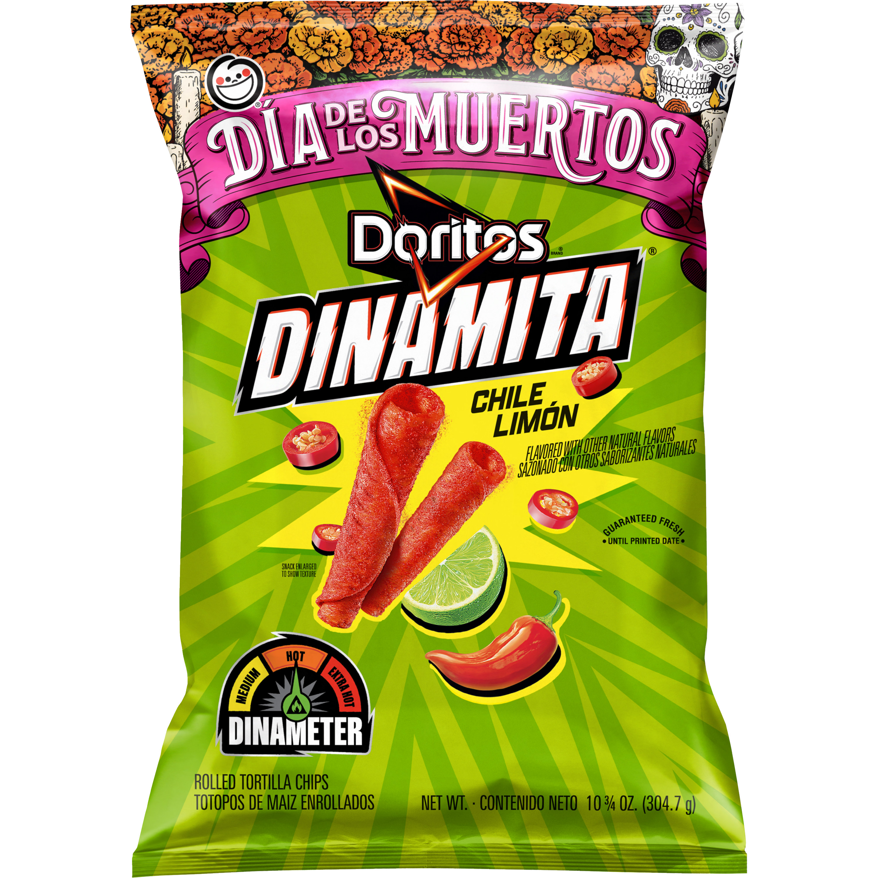 Doritos, Dinamita, Chile Limon Flavored, Rolled Tortilla Chips